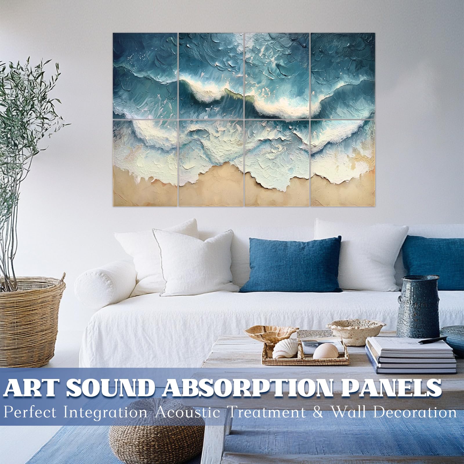 8 Pack Acoustic Panels, Soundproof Wall Panels, 48X32 Inches Sound Proof Panels for Walls, Sound Absorbing Wall Art Decorative,