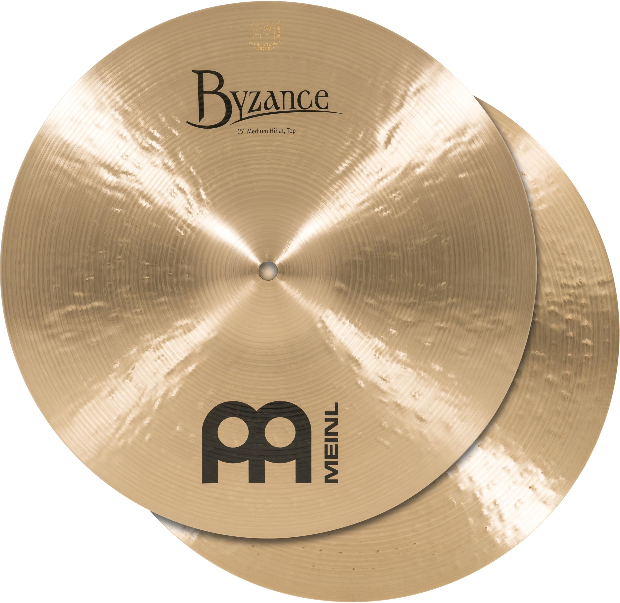 Byzance 15 Traditional Medium Hihats (Hi hat), Pair - MADE IN TURKEY - Hand Hammered B20 Bronze, 2-YEAR WARRANTY