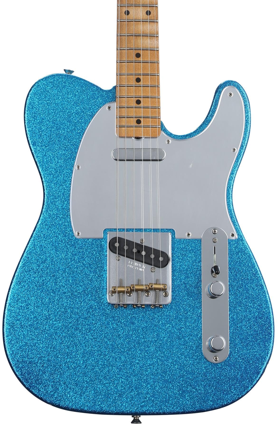 Fender J Mascis Telecaster Electric Guitar, with 2-Year Warranty, Blue Sparkle, Maple Fingerboard