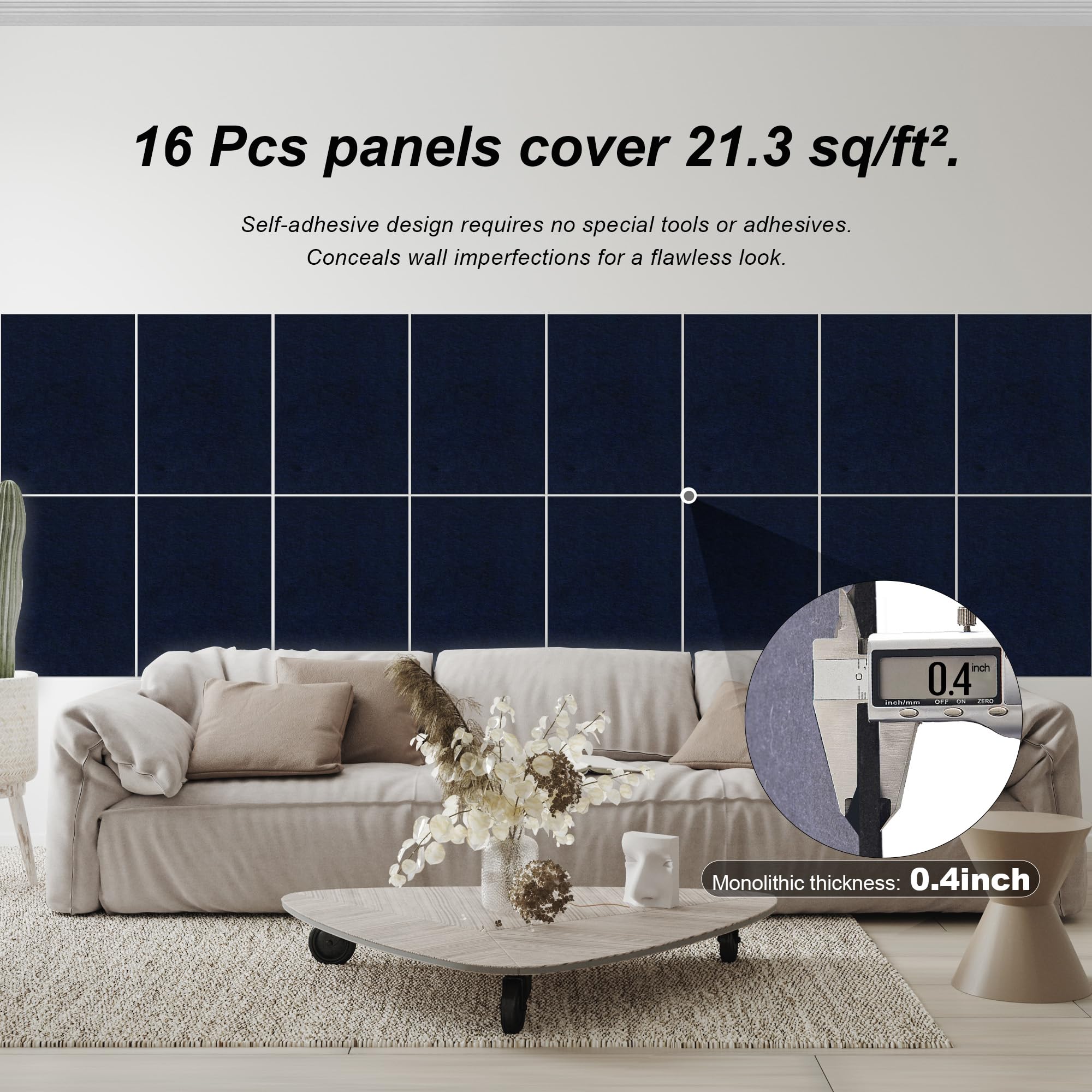 Woven Sound Large Acoustic Panels, High Density, Sound Dampening, Decorative Noise Blocker Felt Wall Tiles for Ceilings, Home Of