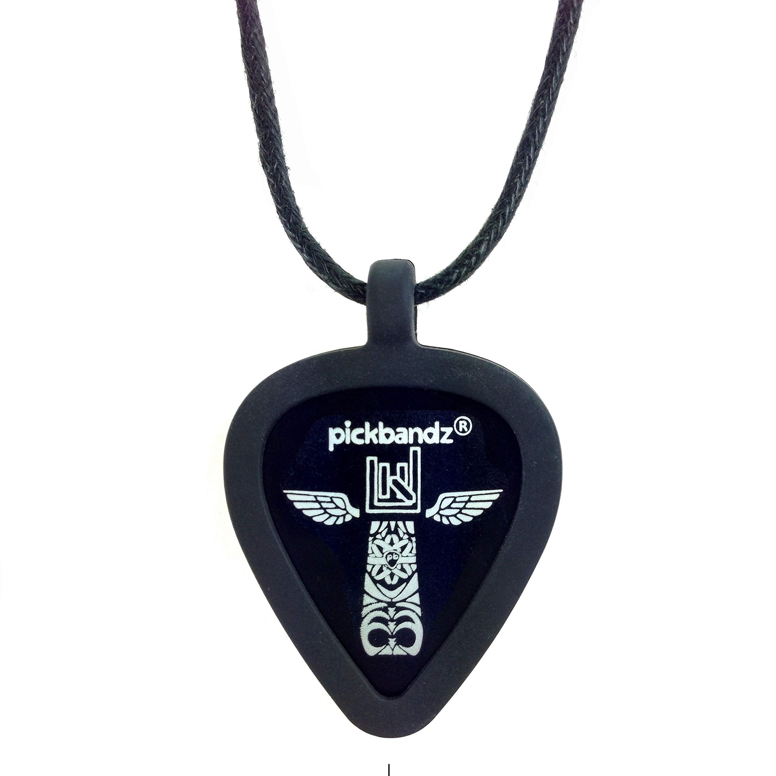 Pickbandz Necklace Silicone Guitar Pick Holder In Epic Black - Double Sided - Fits All - Fully Guaranteed - Rock What You Love W