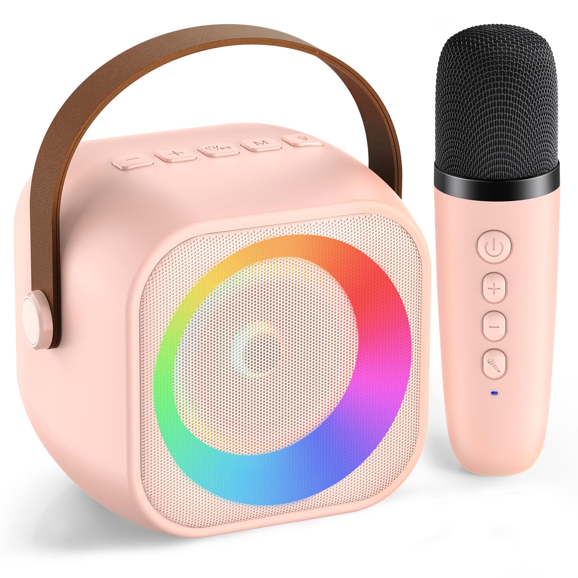 Mini Karaoke Machine for Kids Adults, Portable Bluetooth Speaker with Wireless Microphone, for Girls 4,5,6,7,8,9,10,12 Year Old 