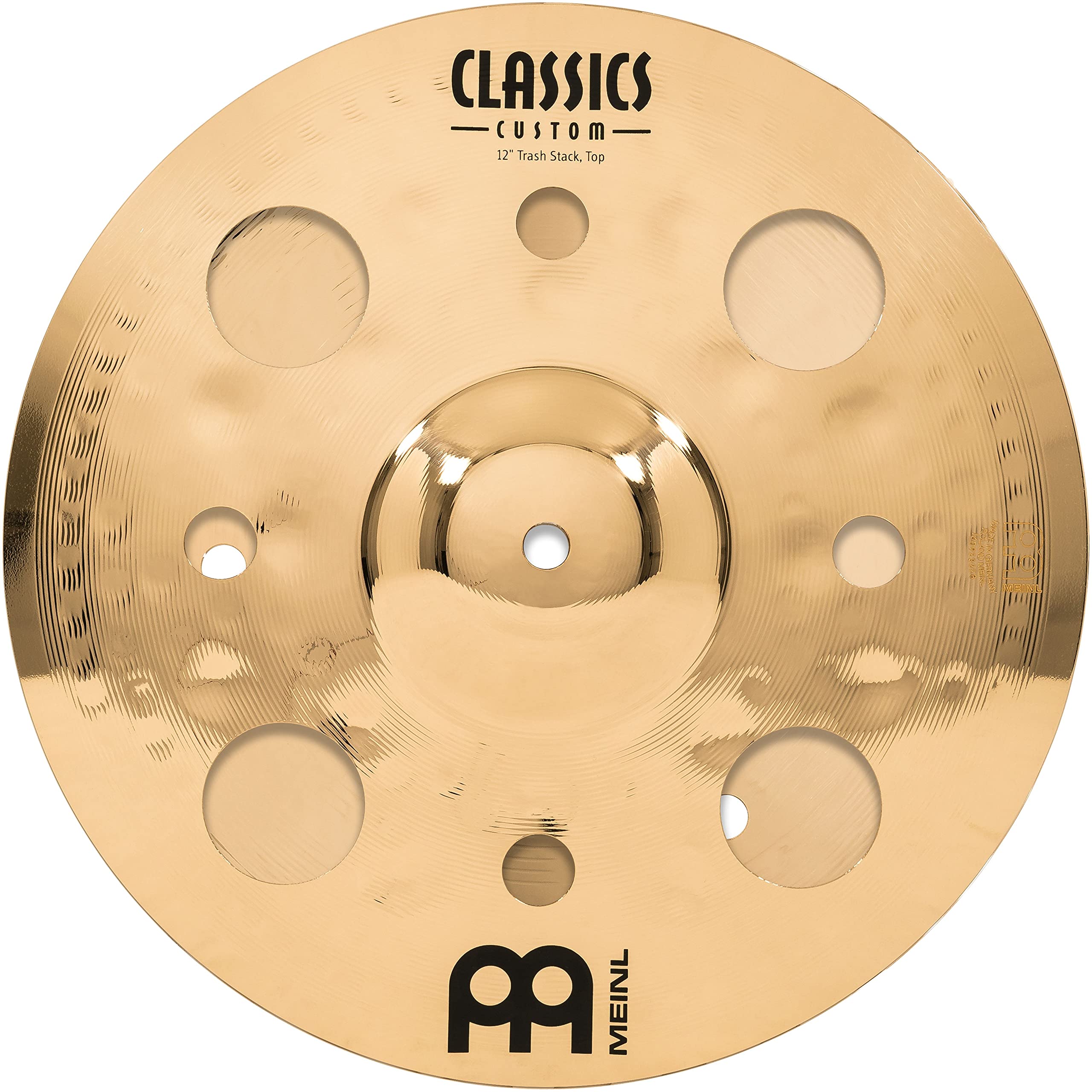 Meinl 12 Trash Stack Cymbal Pair with Holes - Classics Custom Brilliant - Made In Germany, 2-YEAR WARRANTY (CC12-STK)