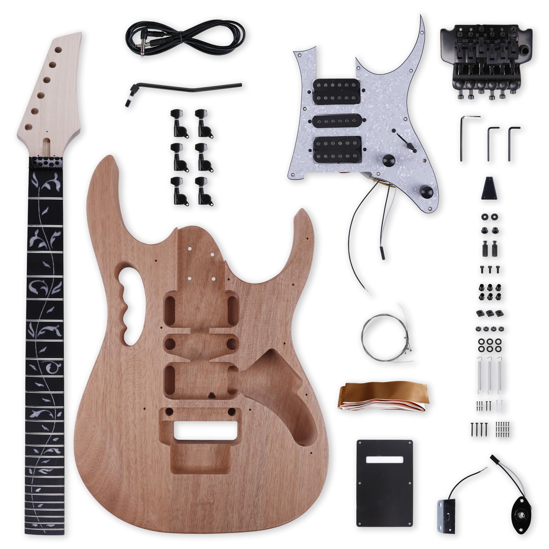 Leo Jaymz Diy Tl Style Electric Guitar Kits With Mahogany Body And Maple Neck - Maple Fingerboard And All Components Included