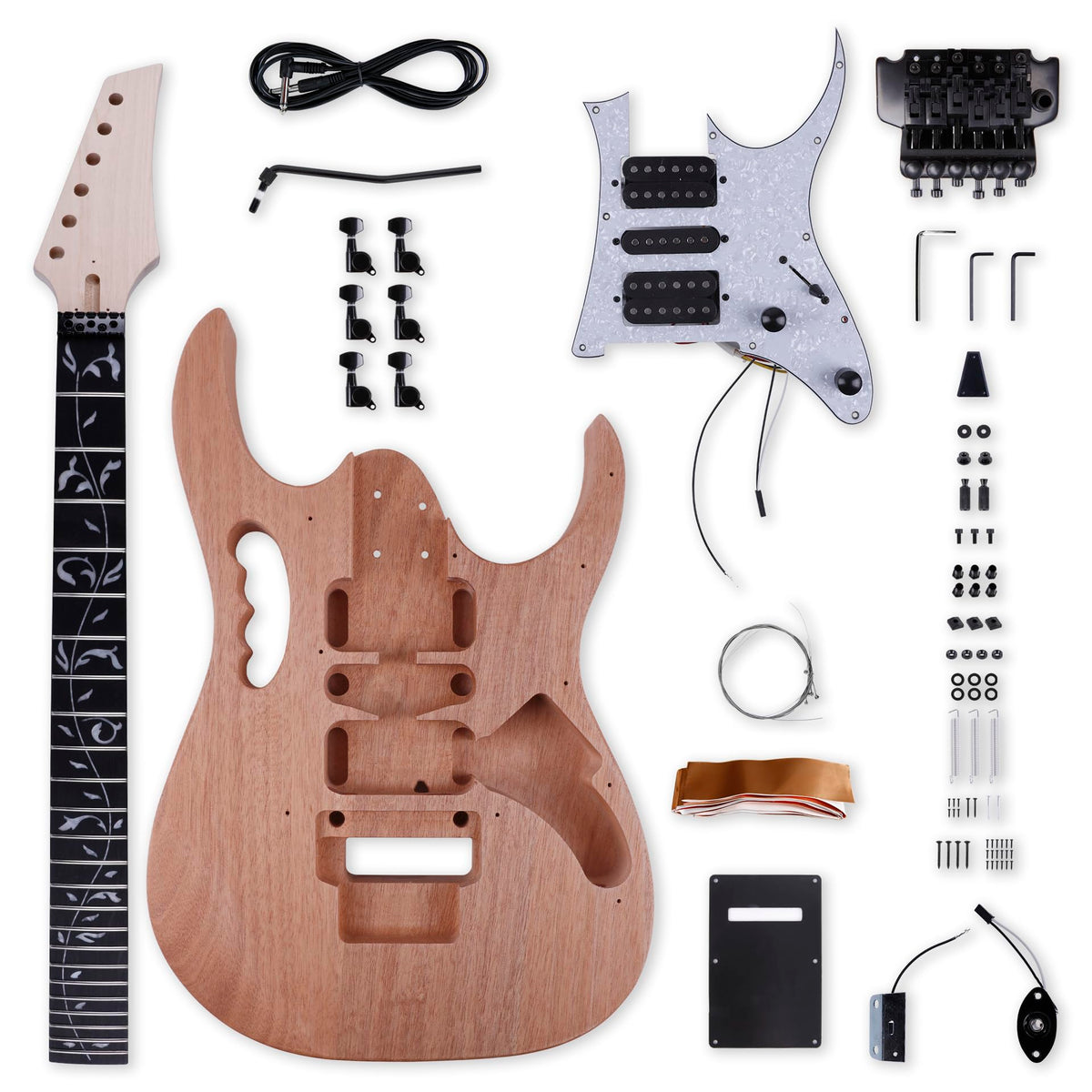 Leo Jaymz Diy Tl Style Electric Guitar Kits With Mahogany Body And Maple Neck - Maple Fingerboard And All Components Included