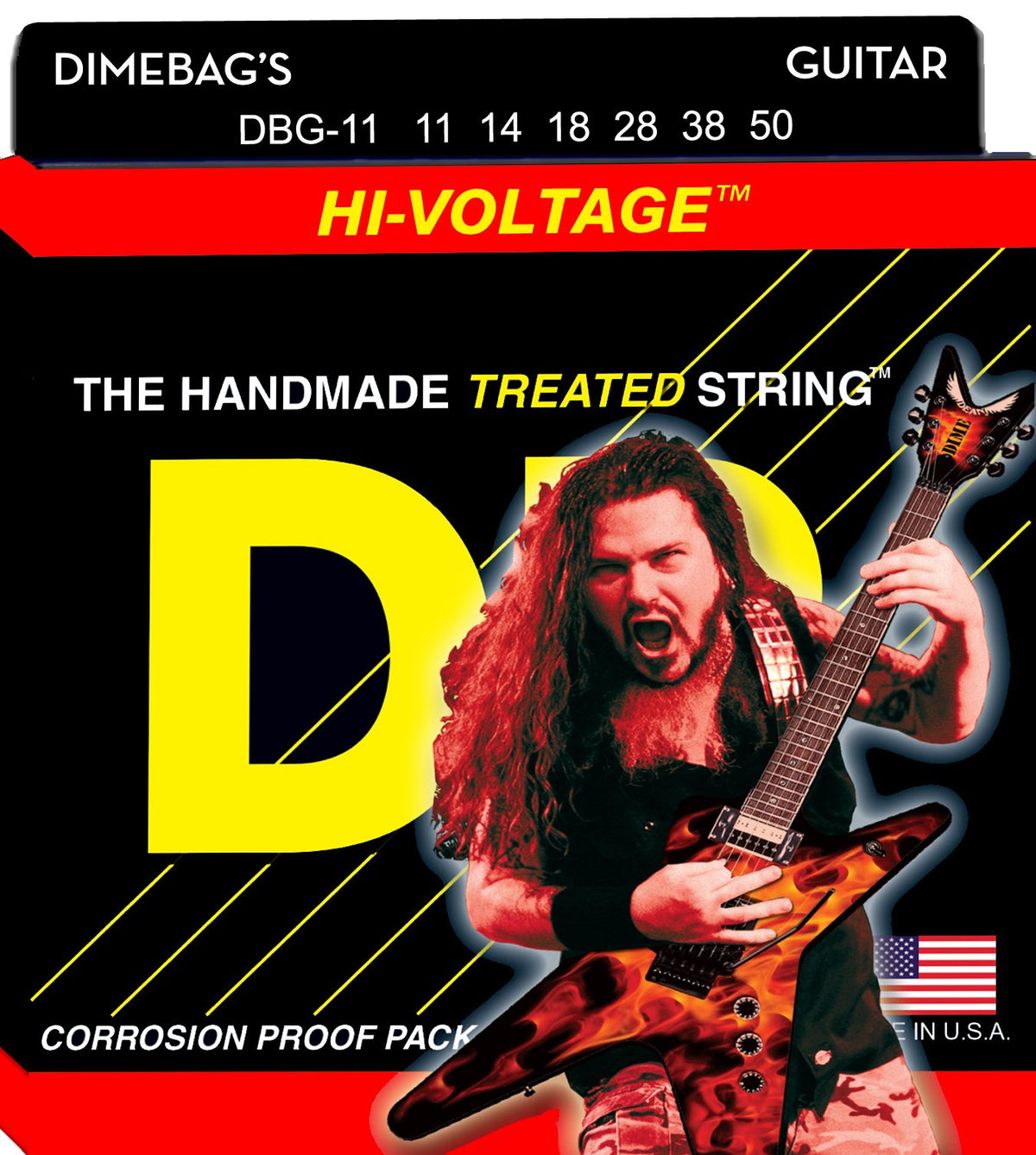 Dr Strings Electric Guitar Strings, Dimebag Darrell Signature, Treated Nickel-Plated, 11-50