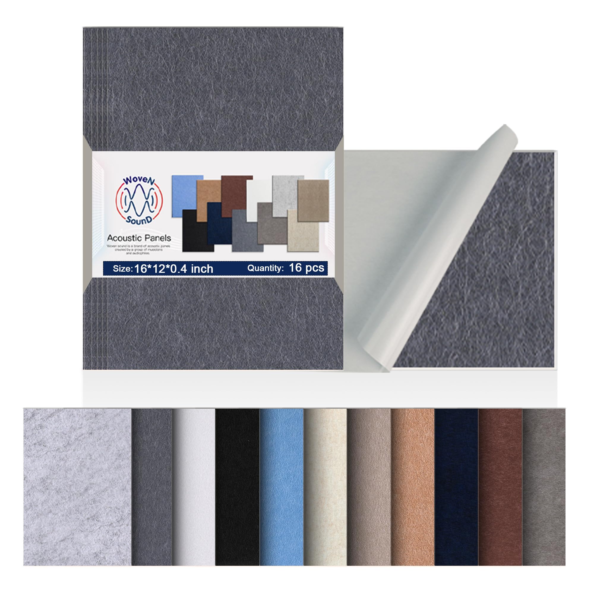 Woven Sound Large Acoustic Panels, High Density, Sound Dampening, Decorative Noise Blocker Felt Wall Tiles For Ceilings, Home Of