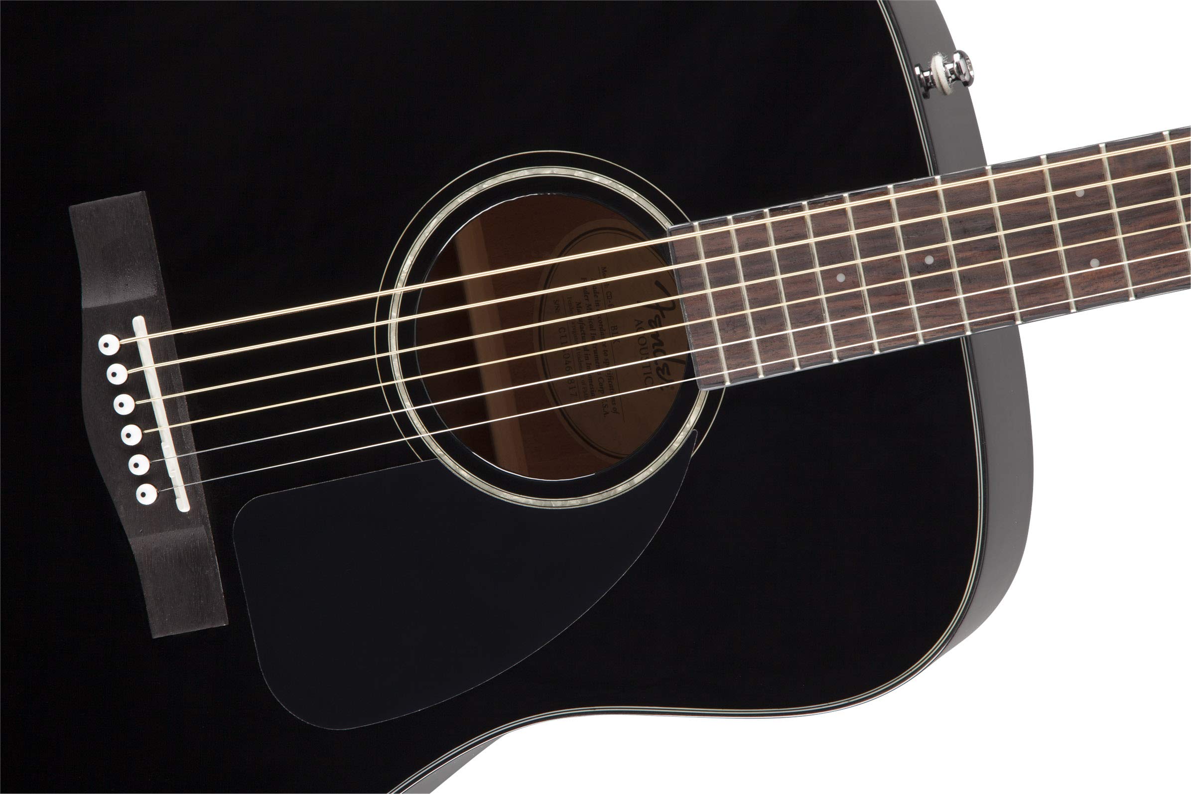 Fender CD-60 Dreadnought Acoustic Guitar - Black Bundle with Hard Case, Strap, Tuner, Strings, Picks, Instructional Book, Online
