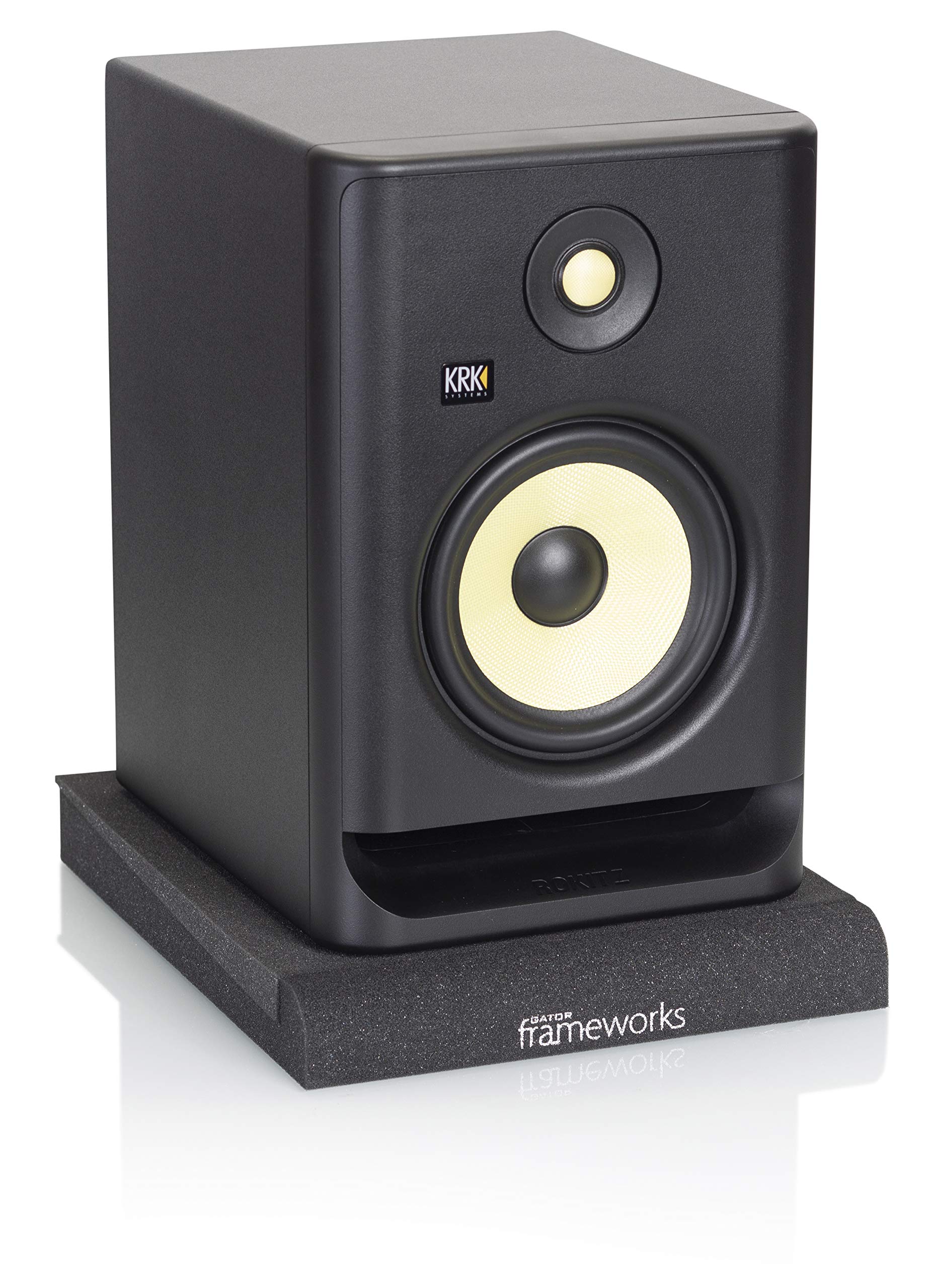 Gator Frameworks Acoustic Foam Isolation Pads for Medium Studio Monitors, Fits Most Speaker Stands, Desktops and Bookshelfs; 2-P