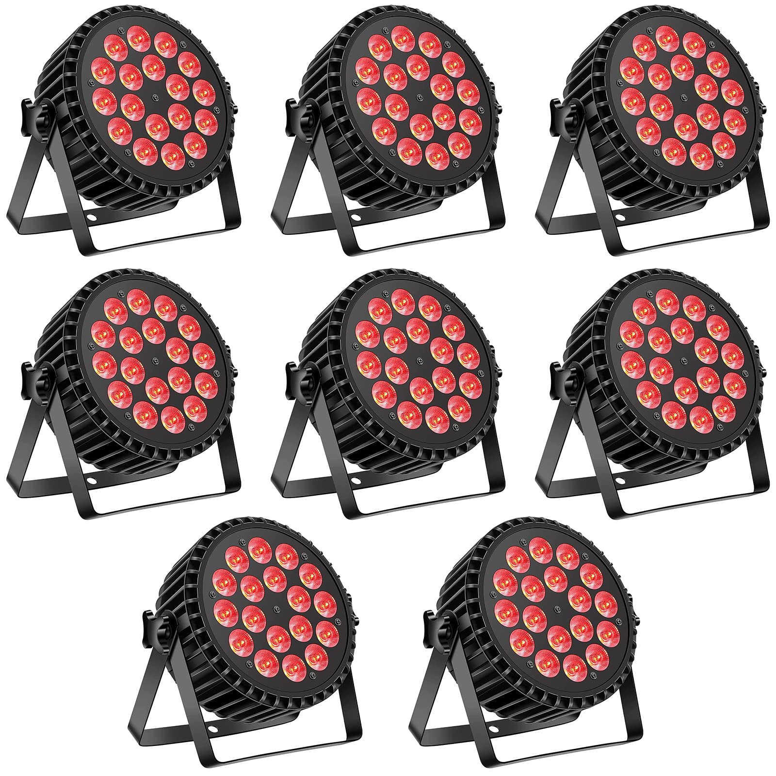 180W Par Stage Lights, Uking High Power Uplights Rgbw 18 Led By Dmx Control And Sound Activated Uplighting For Dj Disco Club Fe