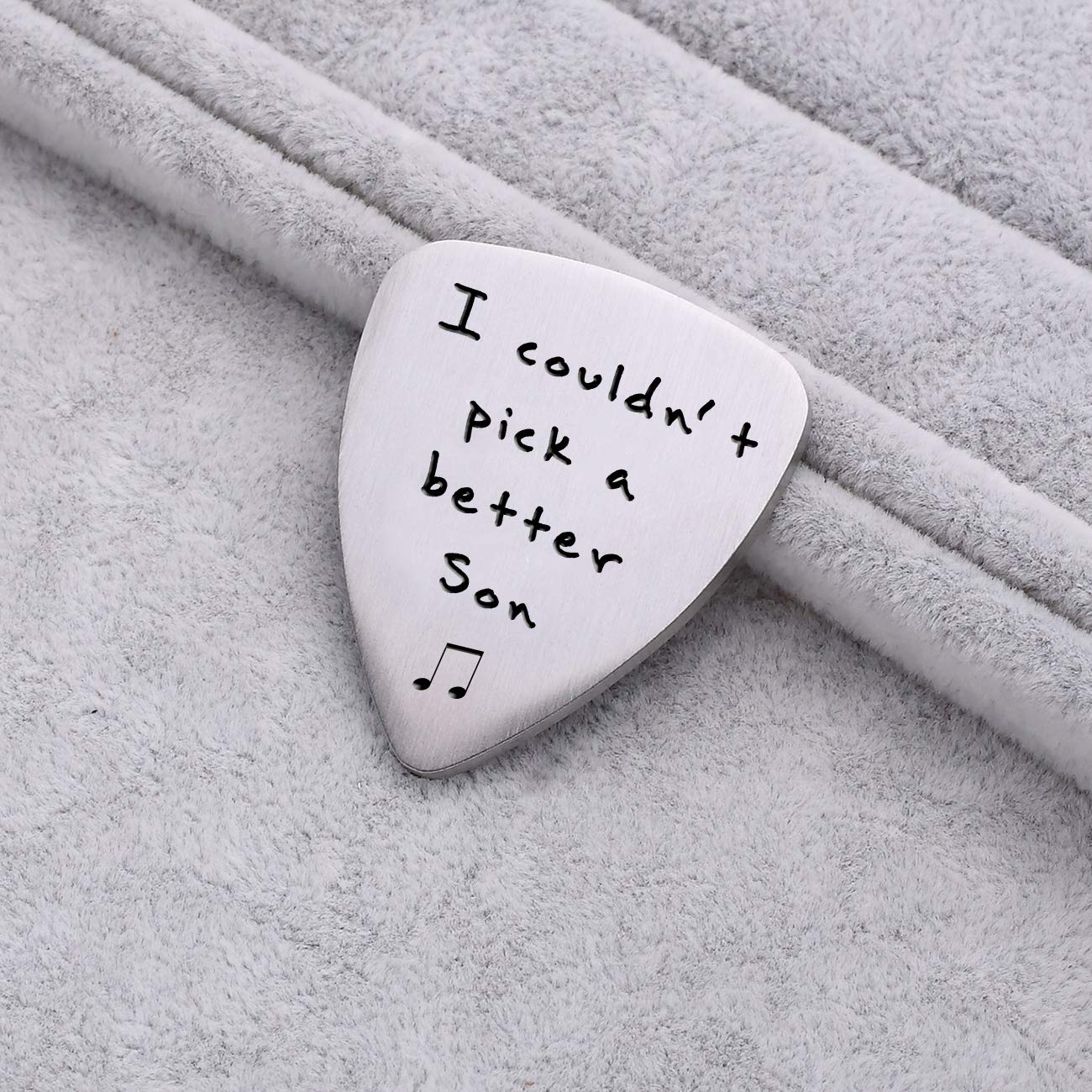 Gifts for Son from Mom Dad - I Couldn't Pick A Better Son Guitar Pick Jewelry, Personalized Musician Gifts, Birthday Graduation