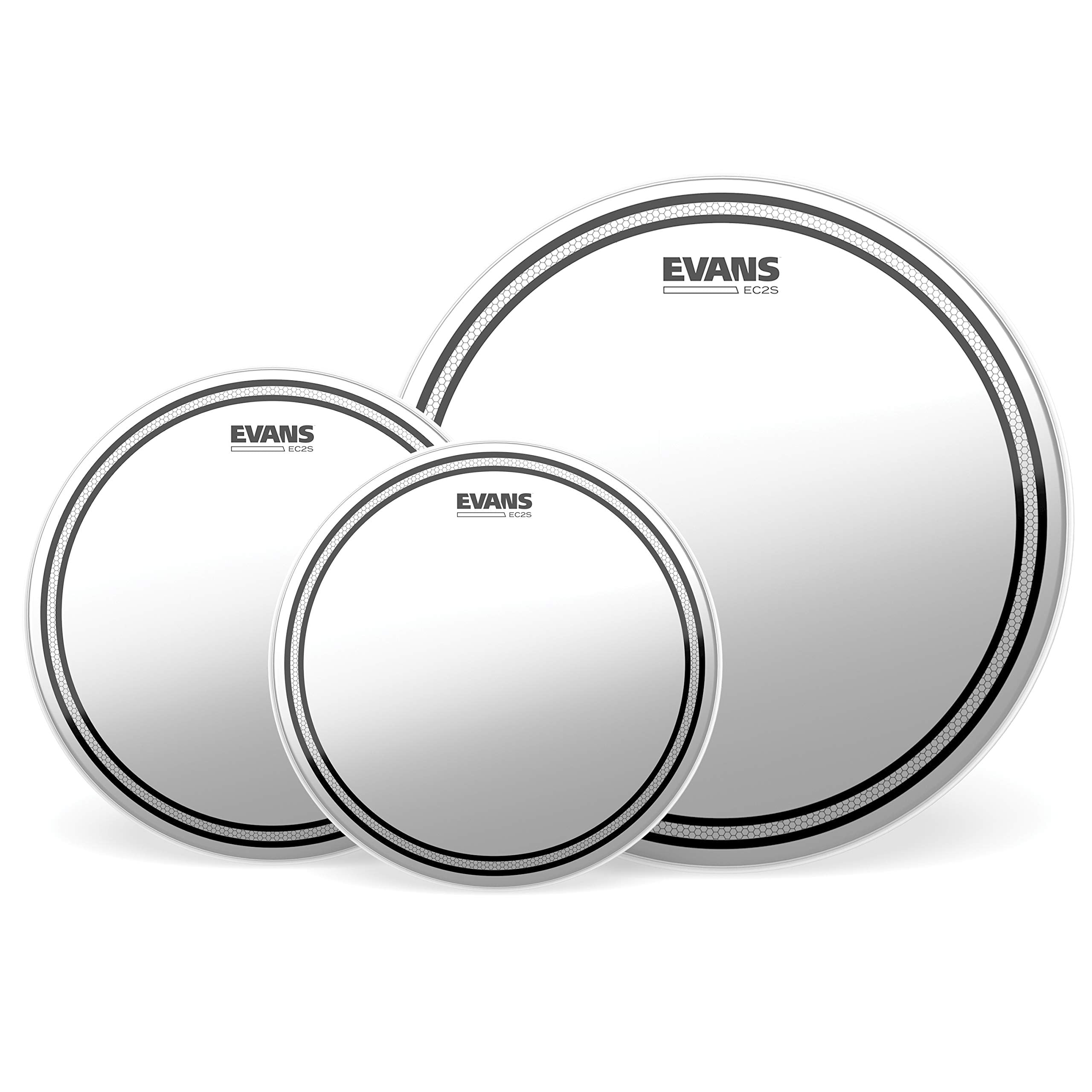 Evans Drum Heads - EC2S Clear Rock Pack (10, 12, 16) with 14 HD Dry Snare Batter