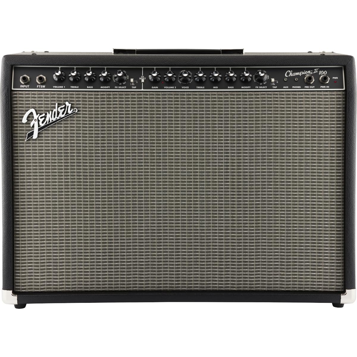 Fender Champion Ii 100, Combo Guitar Amp, 100W, Suitable For Electric Guitar, More Power, Upgraded Effects And Amp Models, Black