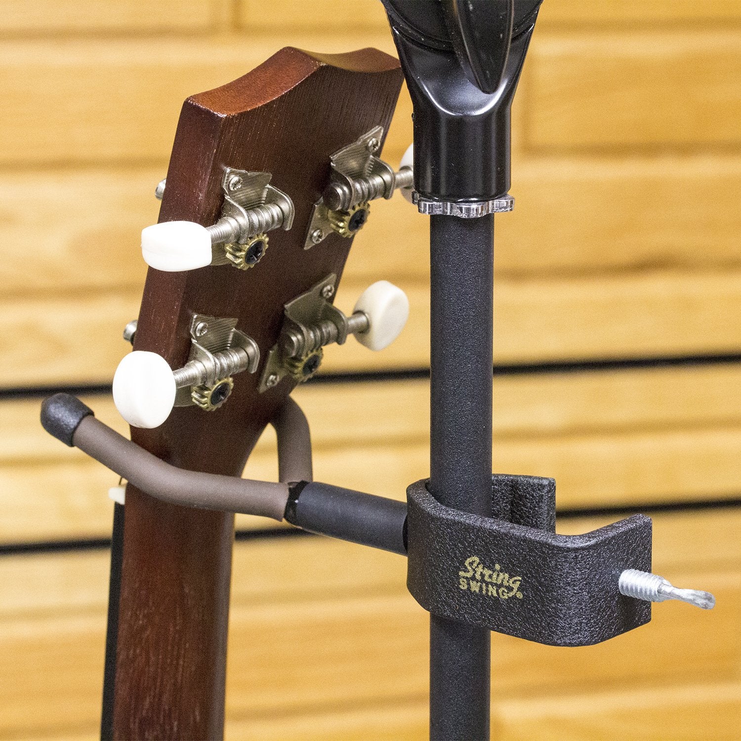 String Swing Ukulele or Mandolin hanger for Mic Stands and Music Stands Safely hang your Ukulele or Mandolin from your mic stand