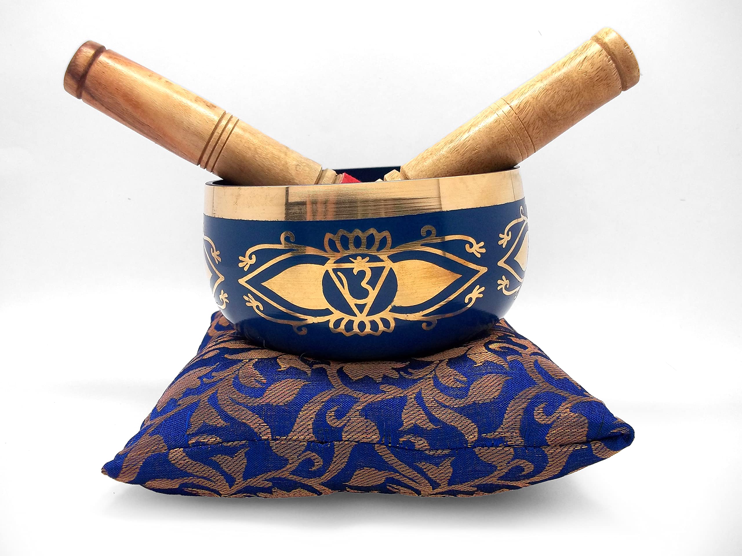 UV Creation 5-Inch Brass Singing Bowl with Third-Eye/Ajna Chakra Design  Perfect for Meditation, Chakra Healing, Sound Therapy, 
