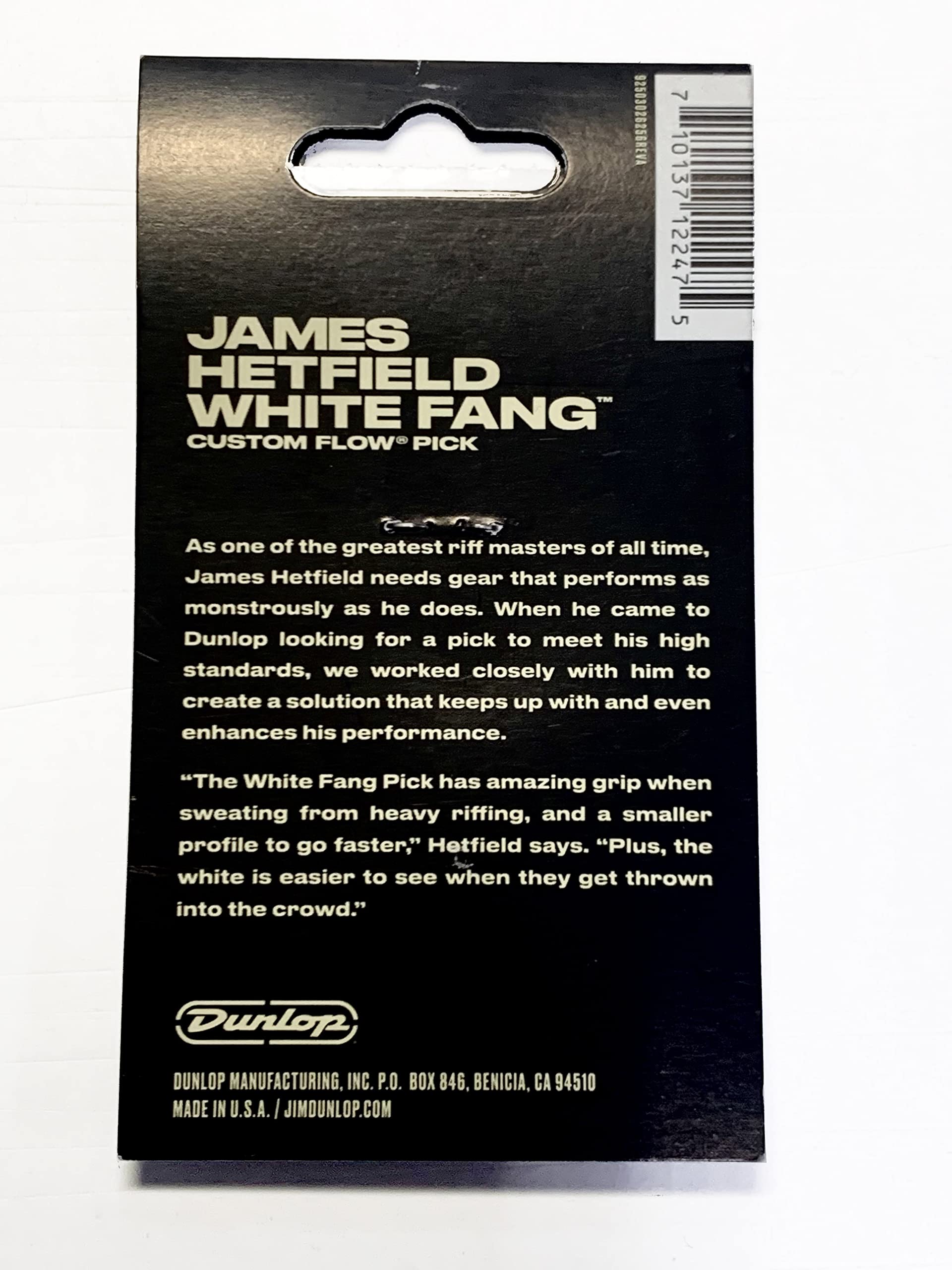 JIM DUNLOP Hetfield's White Fang Custom Flow .73mm Guitar Picks, 6 Pack (PH122P073)