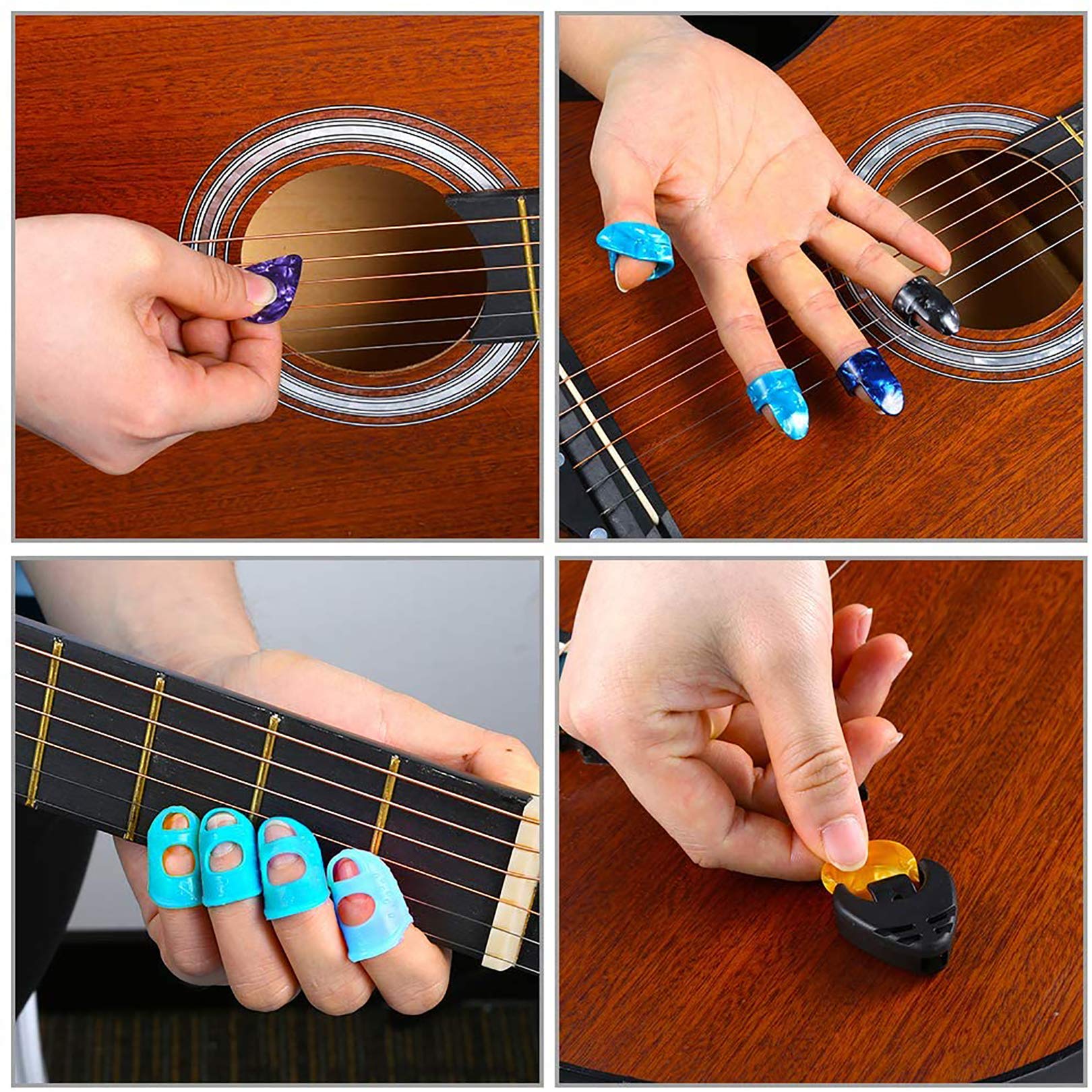 Vilihkc 65 PCS Guitar Accessories Kit Including Guitar Strings, Picks, Capo, Thumb Finger Picks, String Winder, Bridge Pins, Pin