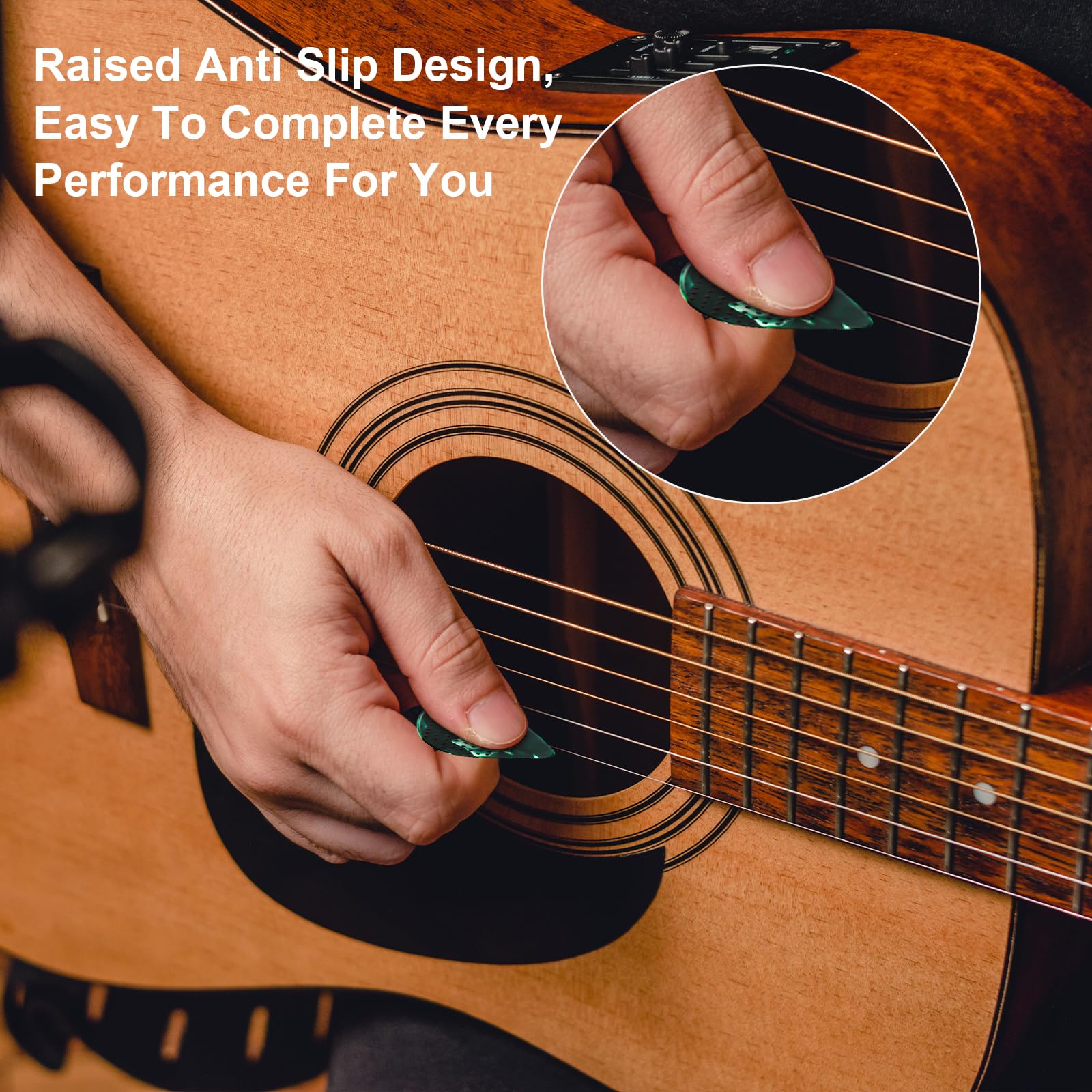 Non-slip Guitar Picks, 0.46 0.71 0.96mm Includes Thin Medium Heavy Guitar Picks,30pcs Variety Colorful Celluloid Plectrums with