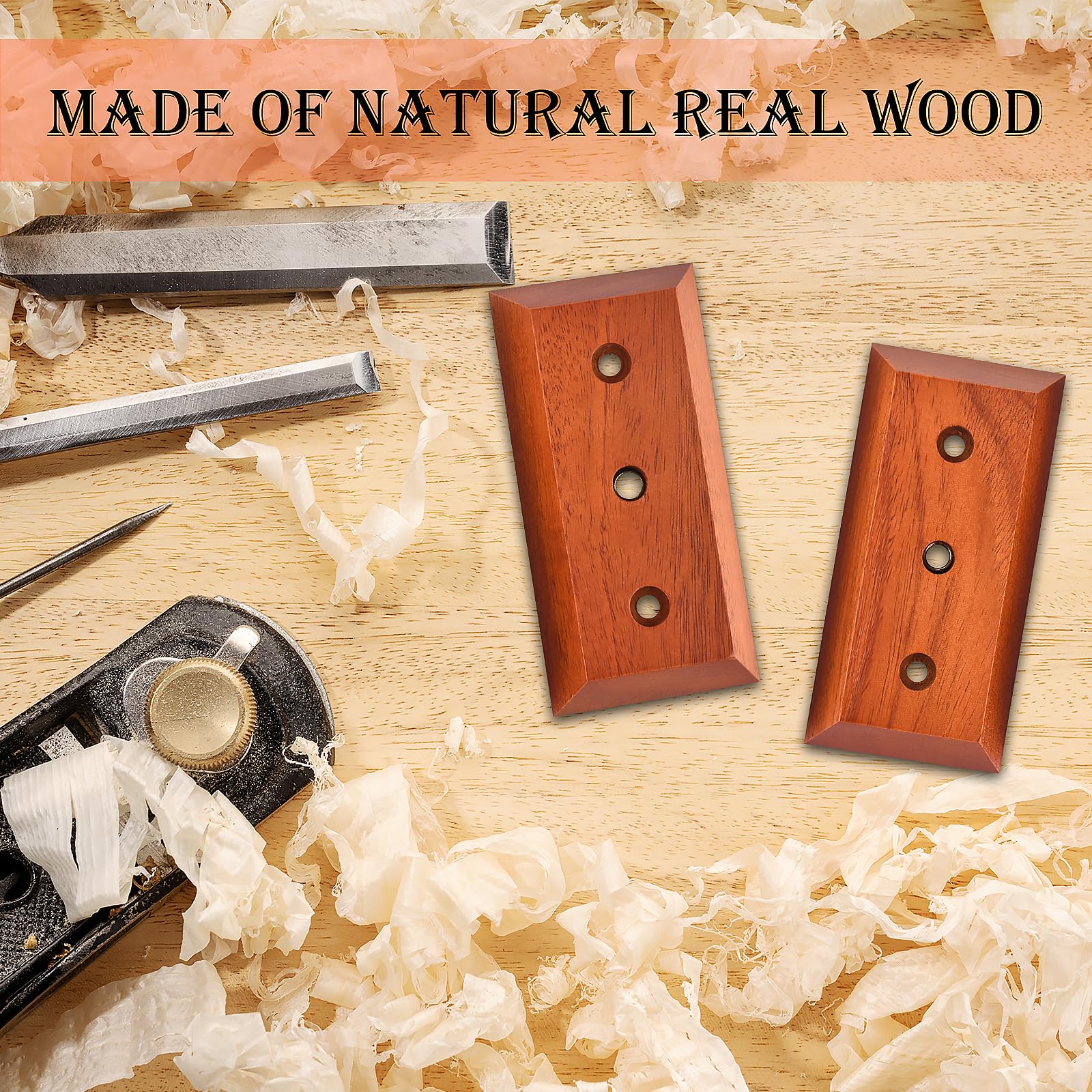 DOMMI Guitar Wall Mount 4 Pack, Guitar Hanger with Rotatable Soft Hook for All Size Guitars, Hardwood U-Shaped Guitar Holder Wal