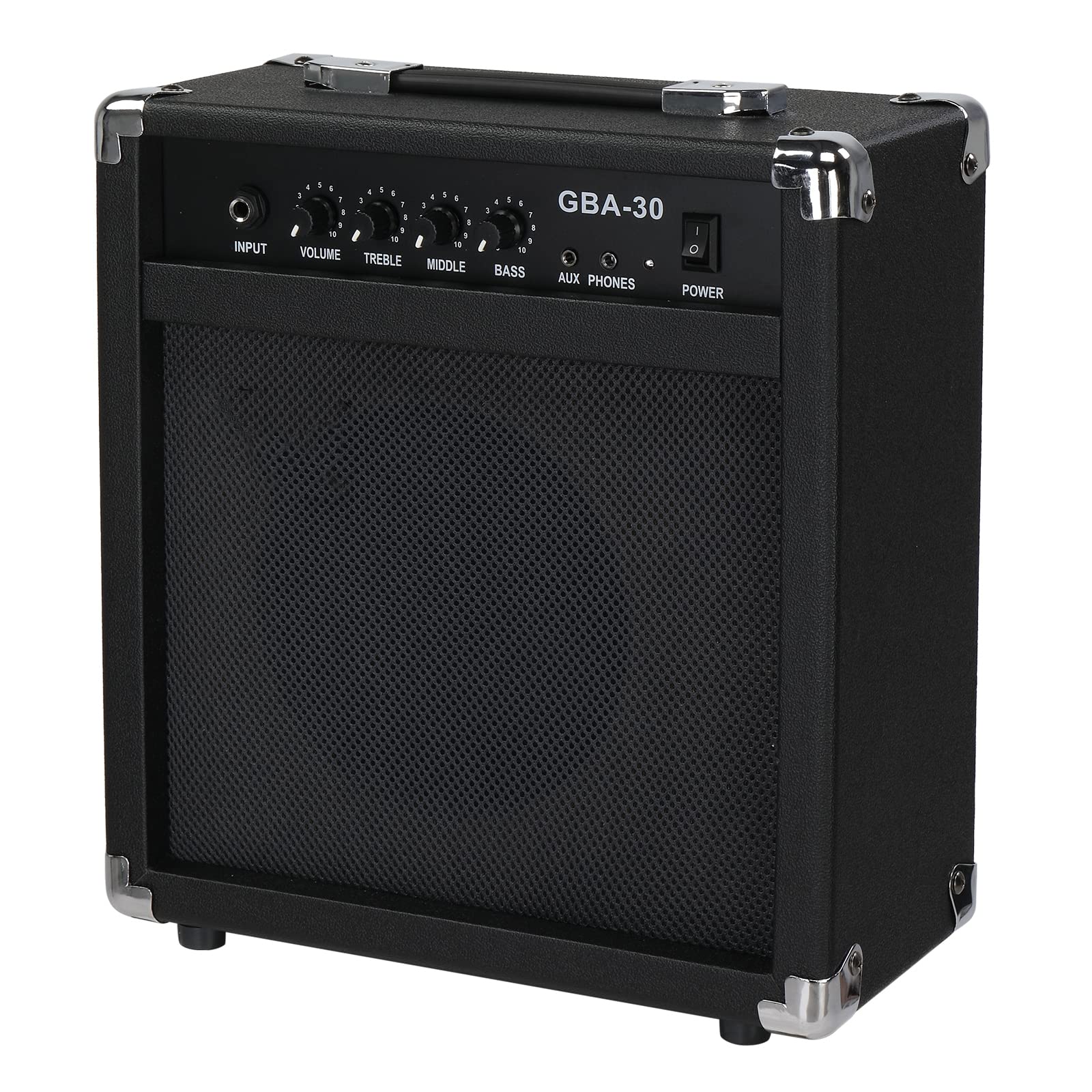 Ktaxon 30Watt Electric Bass Amp with Retractable Handle, Practice & Performance Bass Guitar Amplifier W/ 8 Speaker, 4 Buttons, 1