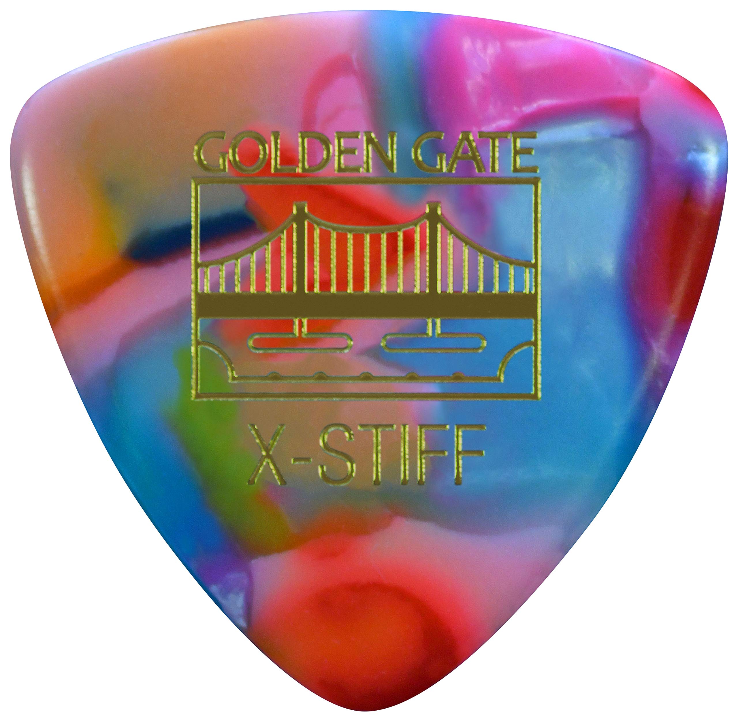 Golden Gate Mp-107 Deluxe Flat Pick - Large Triangle - Colorful Clown Confetti - X-Stiff