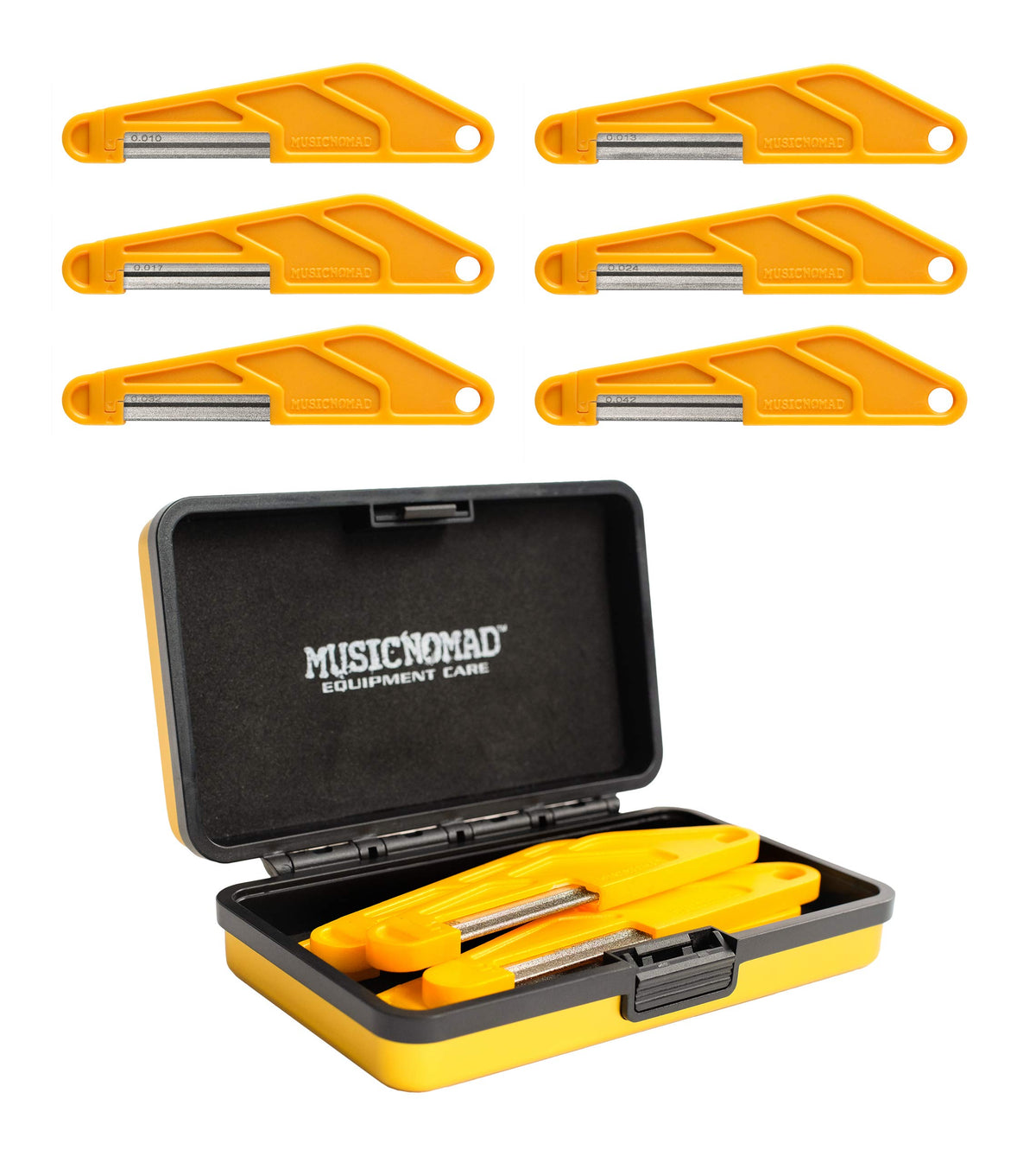 Musicnomad 6 Pc. Electric Guitar Diamond Coated Nut File Set - Super Light Strings (Mn667)