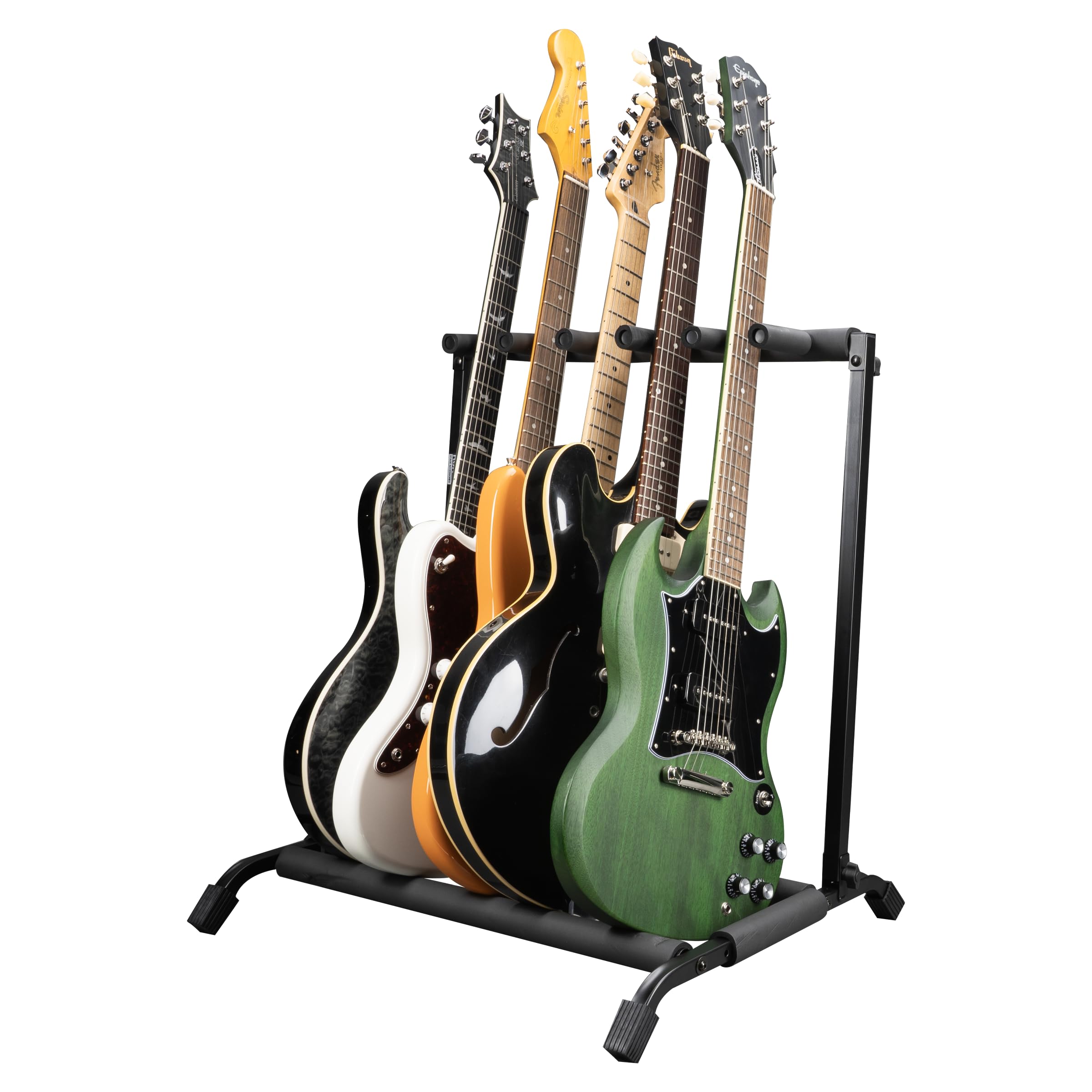 Rok-It Multi Guitar Stand Rack with Folding Design, Holds up to 5 Electric or Acoustic Guitars (RI-GTR-RACK5)