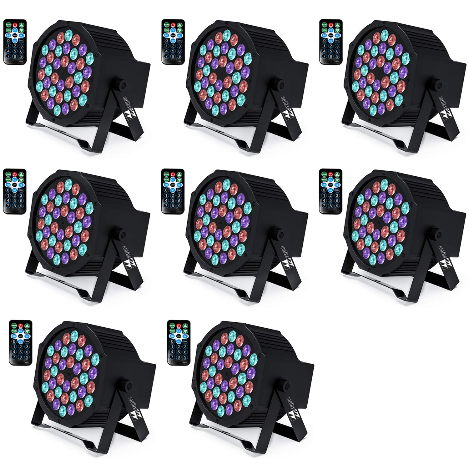 Missyee 36 RGB LED DJ Stage Uplight -DMX Control Sound Activated with Remote Control and 9 Modes LED for Wedding, Events, Christ