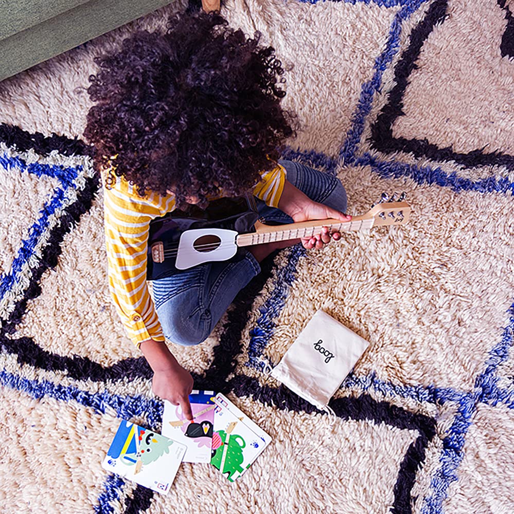 Loog Mini Acoustic kids Guitar for Beginners 3-strings Ages 3+ Learning app and lessons included Black