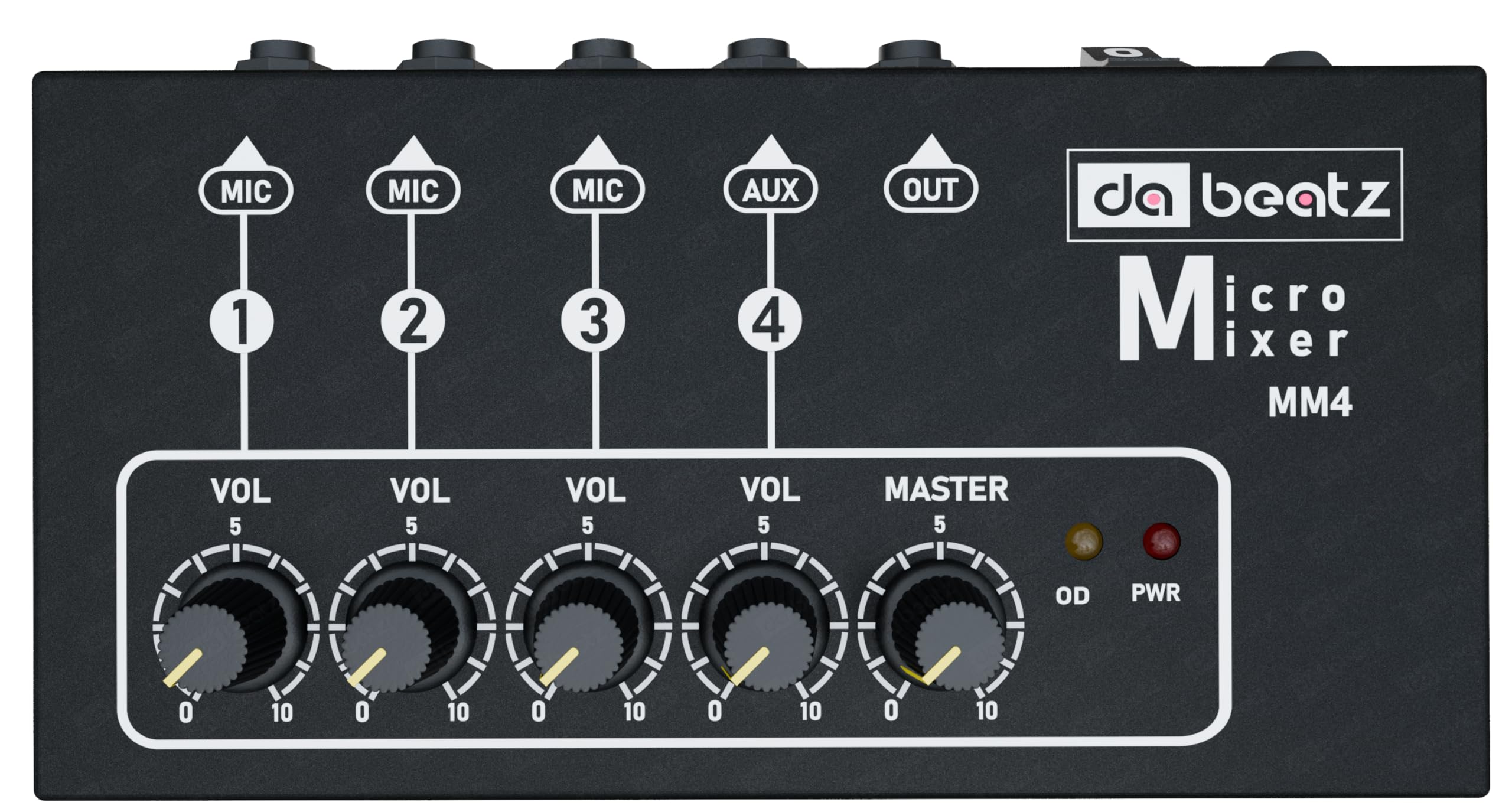 Dabeatz 4 channel mini audio mixer, audio interface for recording studio, ultra low noise mixer for PC/Recording, Ideal for smal