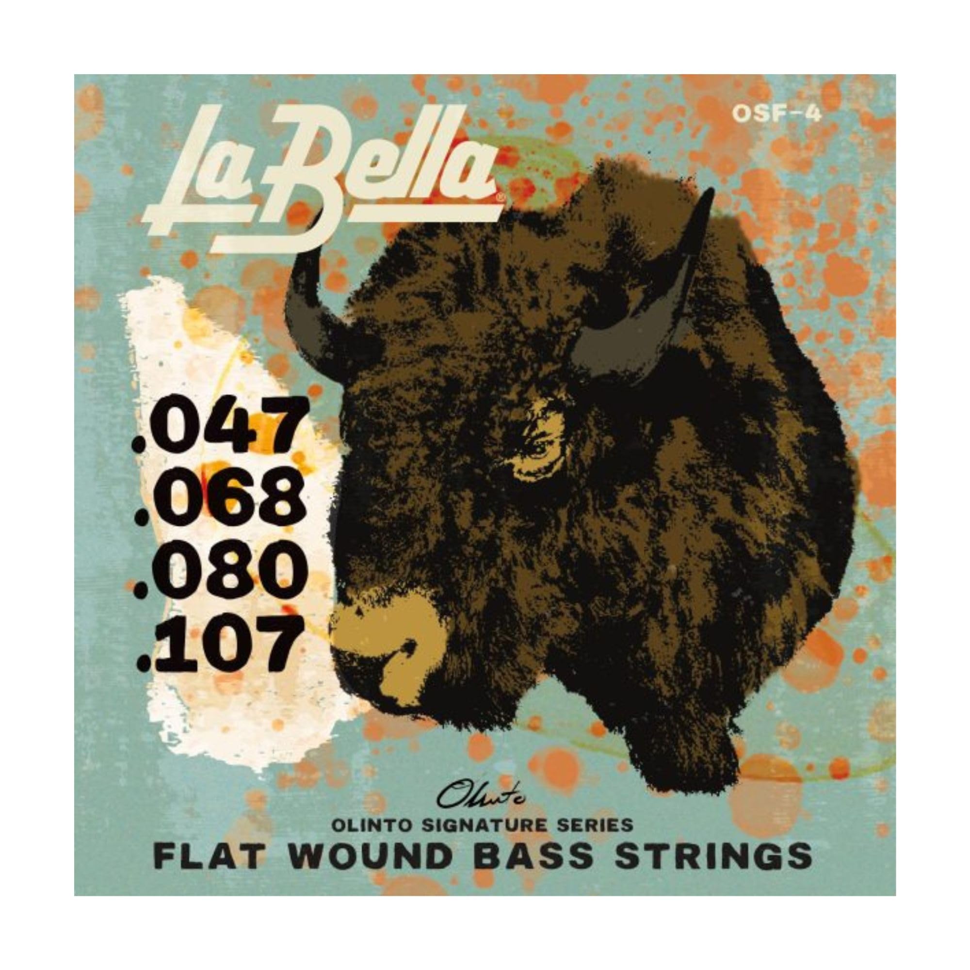 La Bella Osf-4 Olinto Signature Series Flat Wound Bass String 4-String Set 47-107