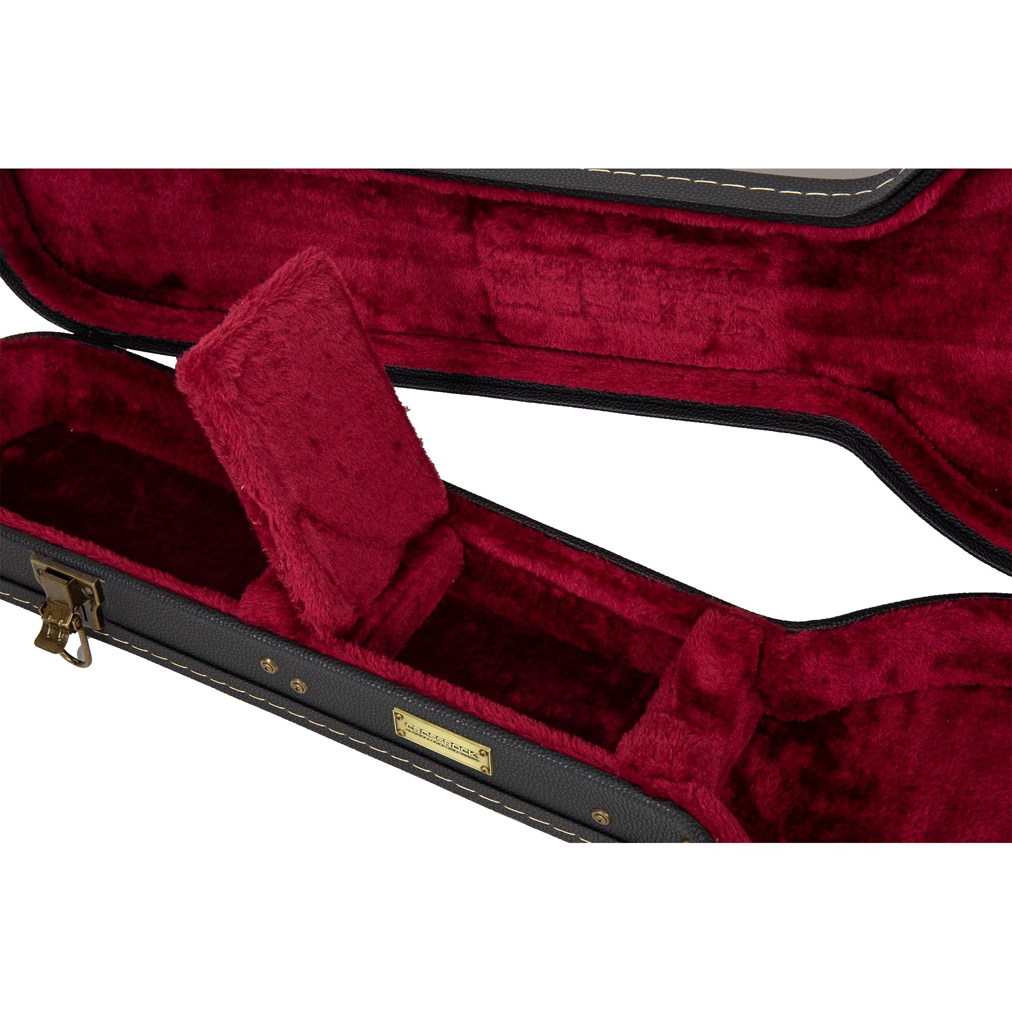 Crossrock Wooden Guitar Case -Fits SG Electric Guitars -Vintage Hardware, Sponge Lining, Metal Feet, Storage Space-Black (CRW520
