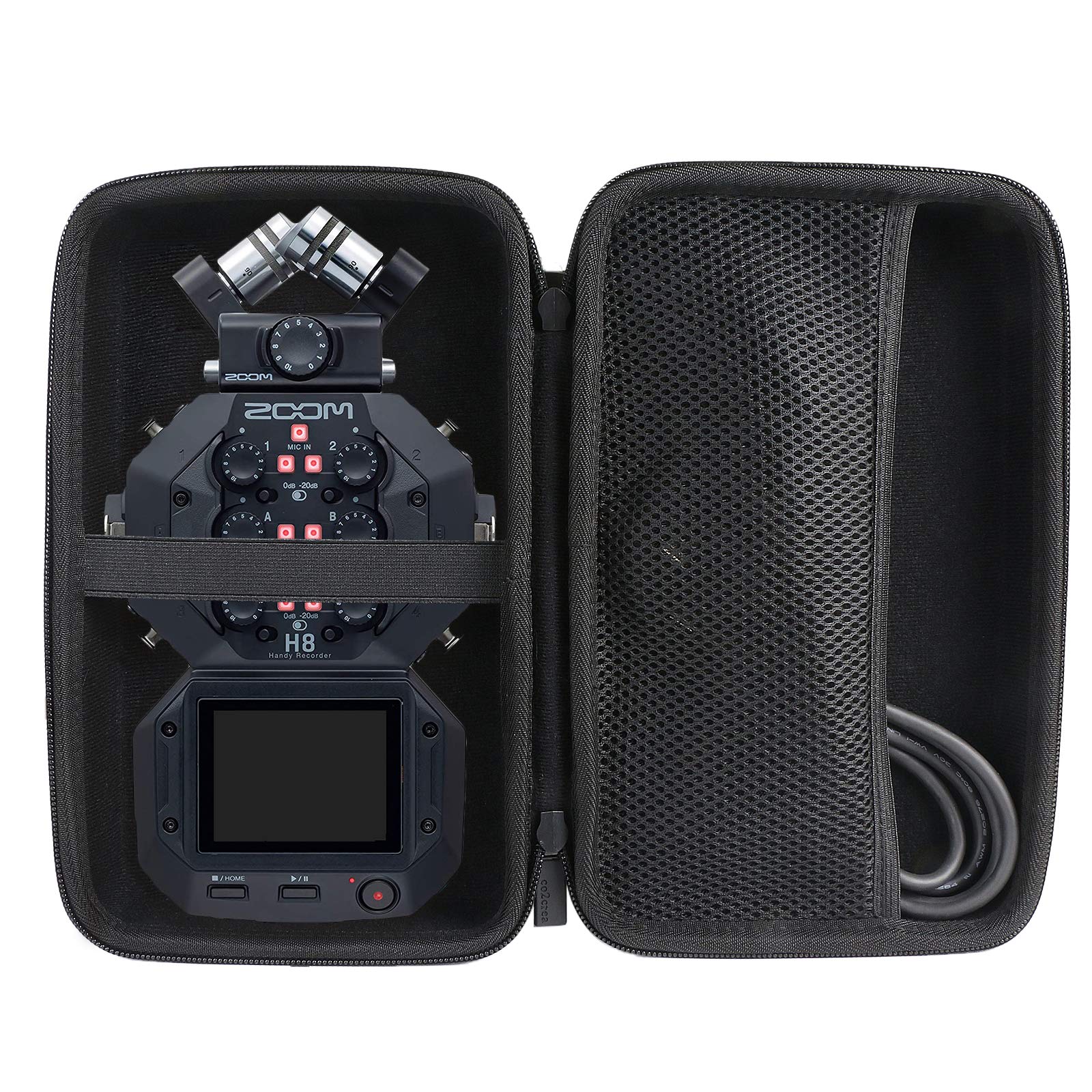 co2CREA Hard Case Replacement for Zoom H8 12-Track Portable Recorder Stereo Microphones