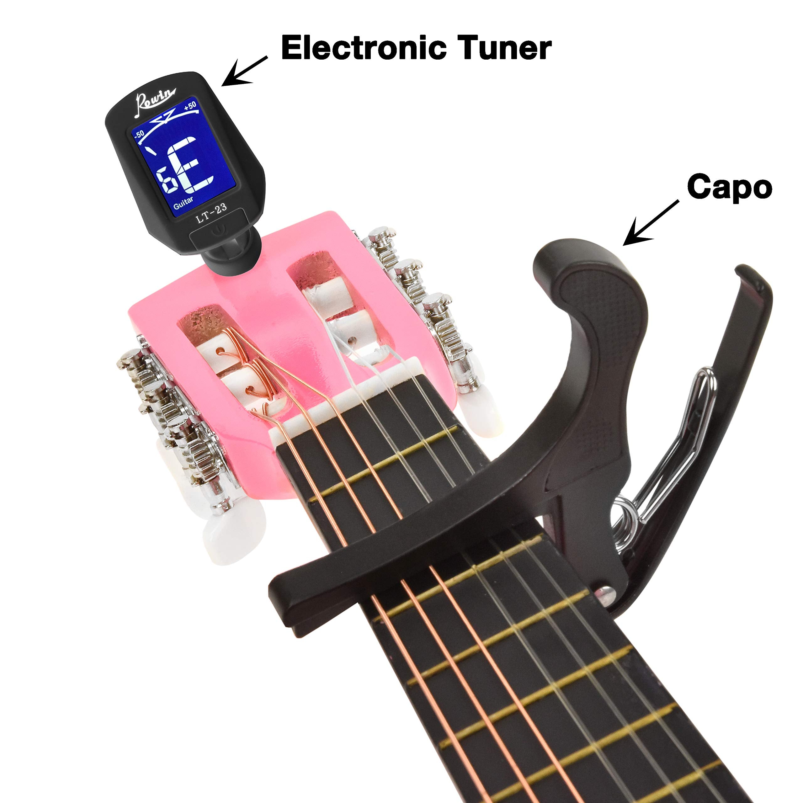 30'' Wood Classical Guitar with Case and Accessories for Kids/Girls/Boys/Beginners (Pink)