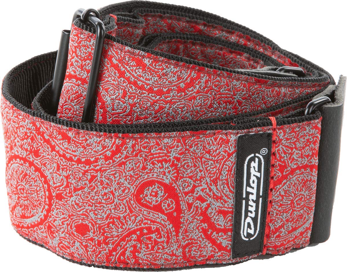 Jim Dunlop Jacquard Paisley Red Guitar Strap (D6711)