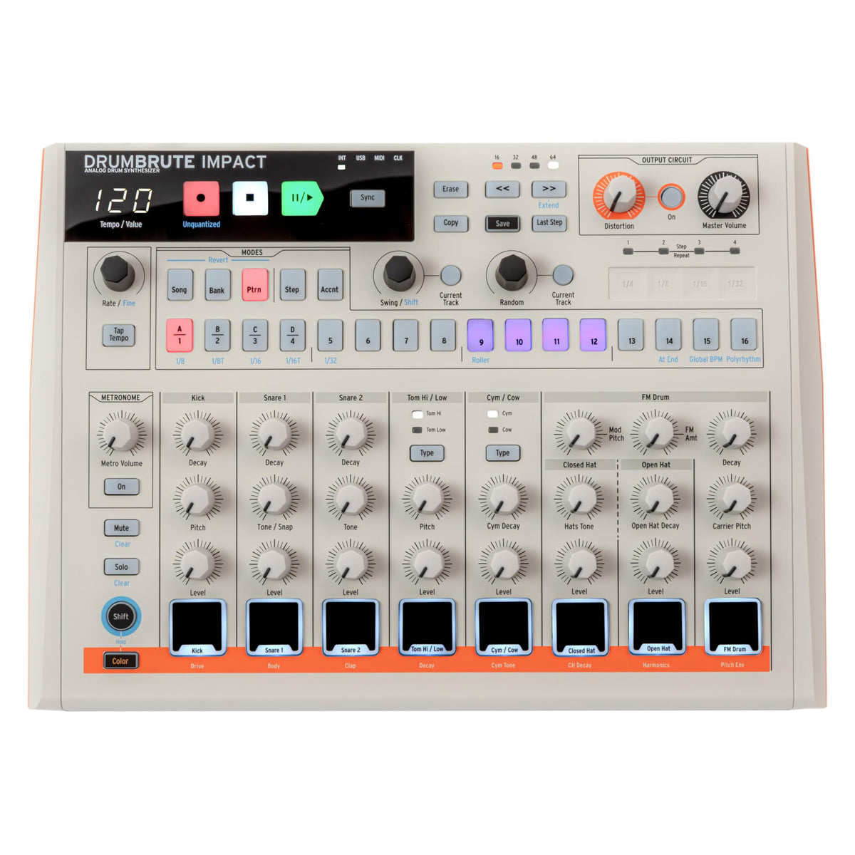 Arturia Drumbrute Impact 1984 Analog Drum Machine - White