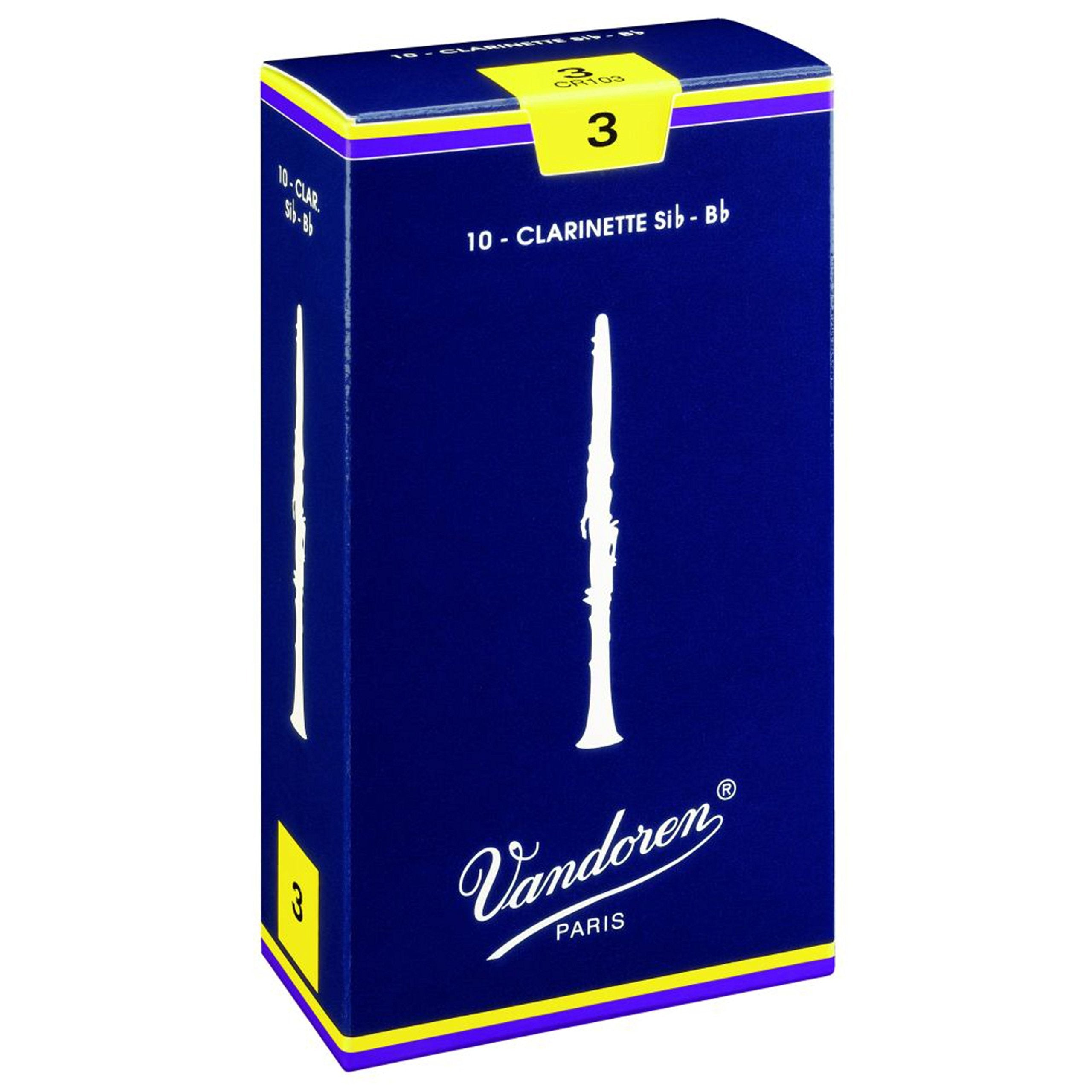 Vandoren Traditional Bb Clarinet Reeds Strength 3.5 Box of 10 (Strength 3.5 Box of 10)