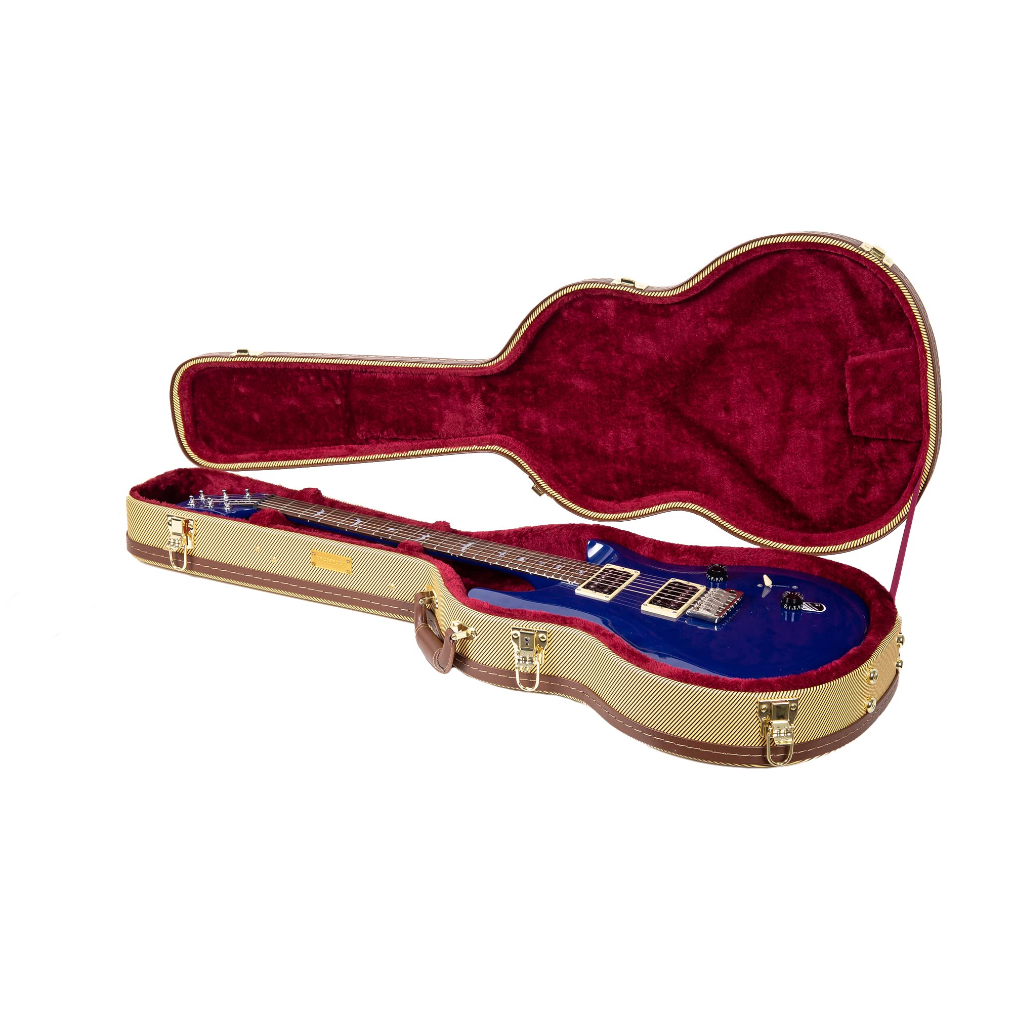 Crossrock CRW620PRSHBTW Electric Guitar Hardshell Case for Gretsch G5220/G5230T Electromatic Jet Series - Tweed Vinyl (Right Han