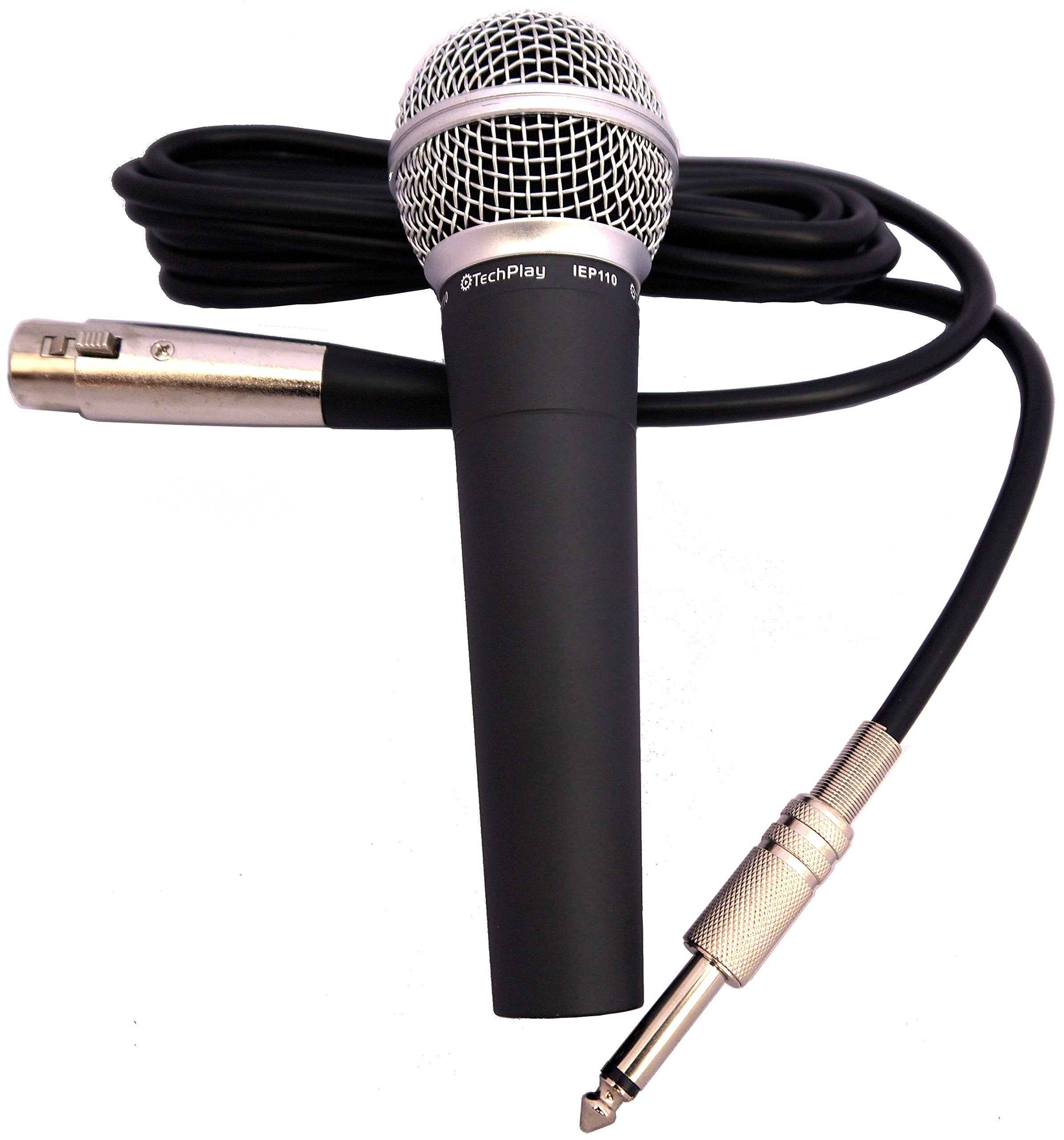 TECH-PLAY TechPlay IEP110, Professional Vocal Dynamic Microphone Ideal for Vocal and Karaoke Machines. with Dent-Resistant Grill