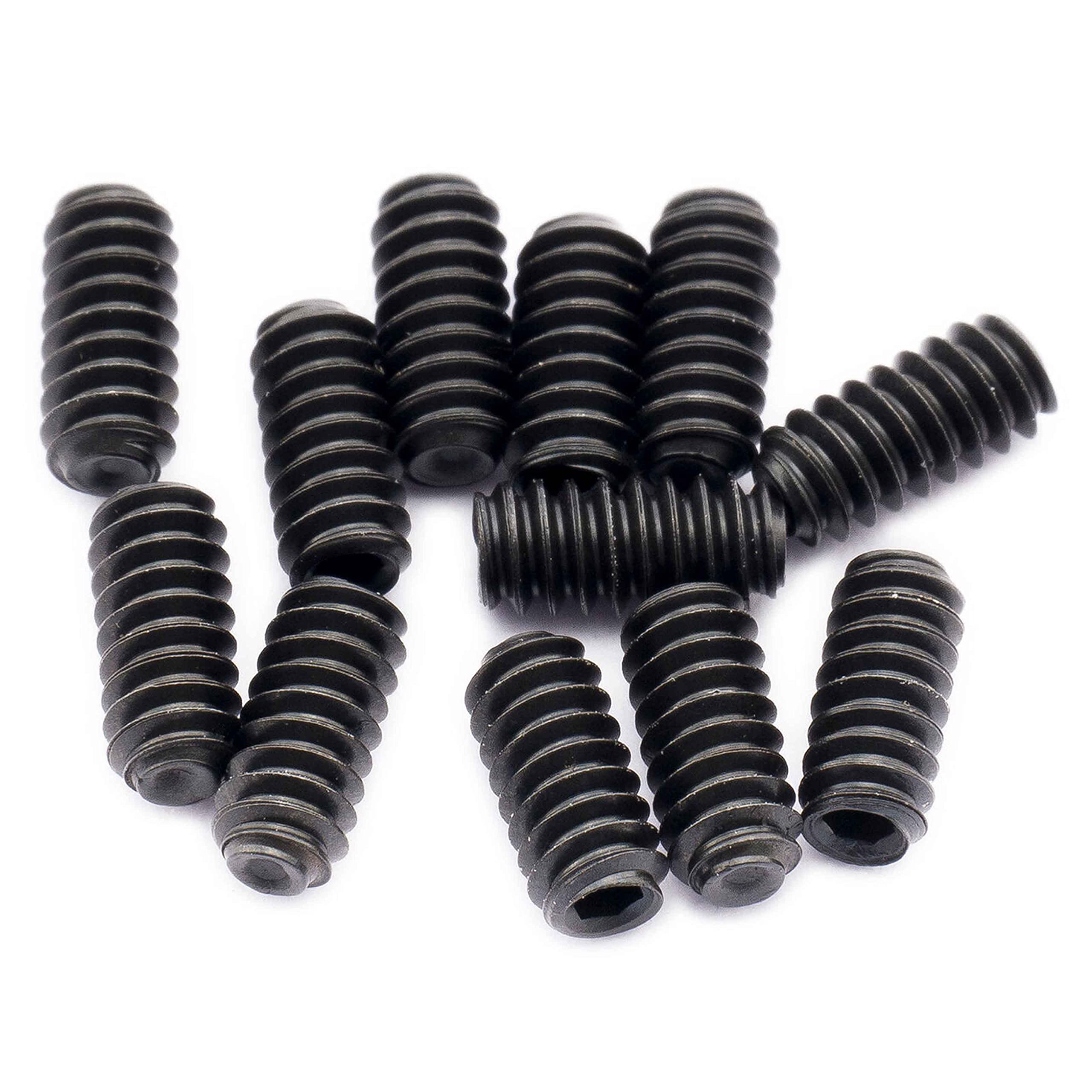 Monsterbolts - M3 X 8Mm Guitar Saddle Bridge Height Adjustment Screws For Metric (Mim), Black, 12 Pack