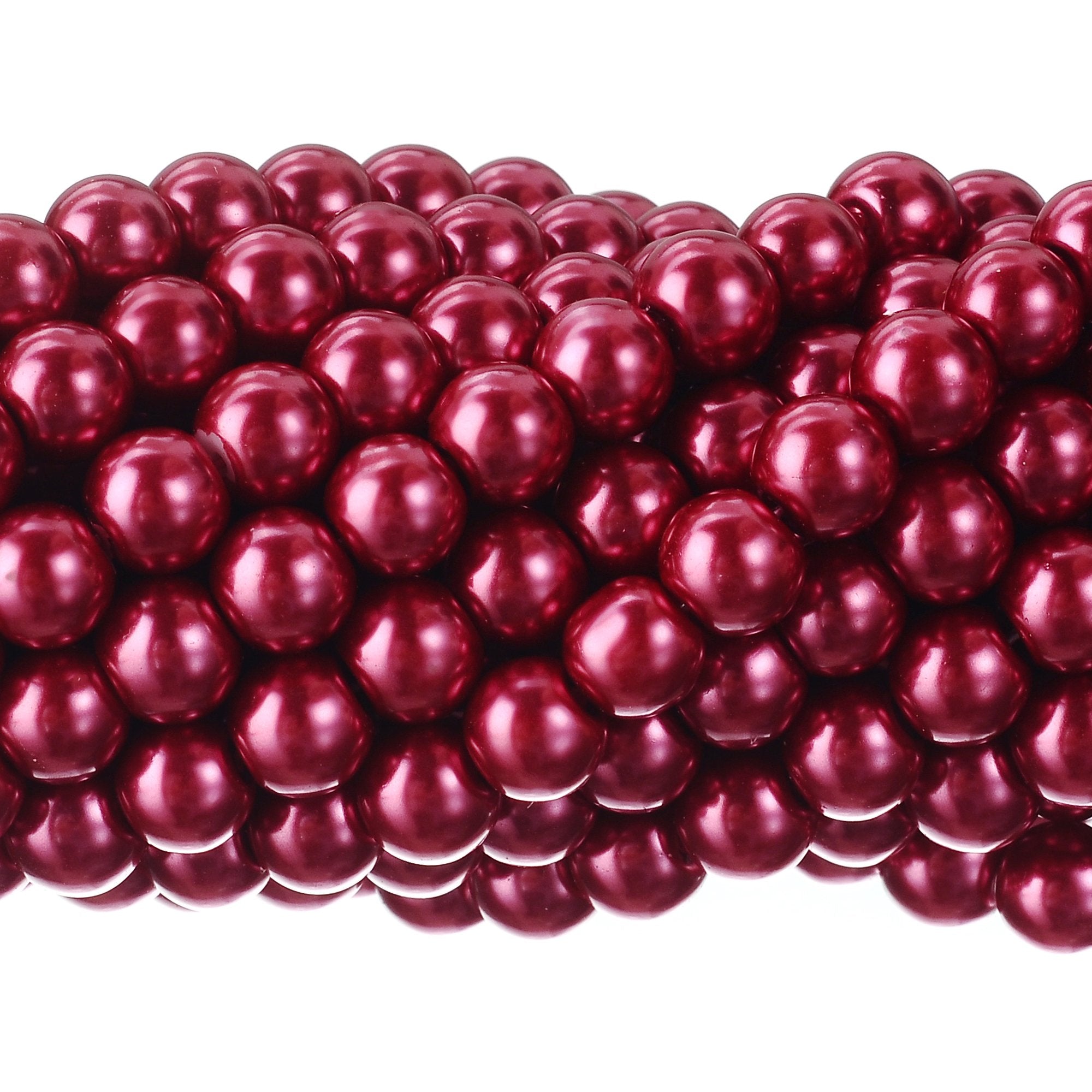 Rubyca 200Pcs Czech Tiny Satin Luster Glass Pearl Round Beads For Beading Jewelry Making 8Mm Rose