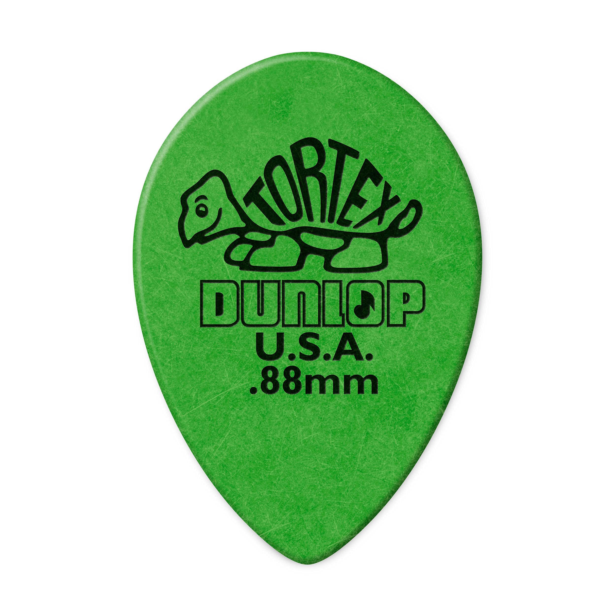 Dunlop 423R.88 Tortex Small Tear Drop, Green, .88Mm, 36/Bag
