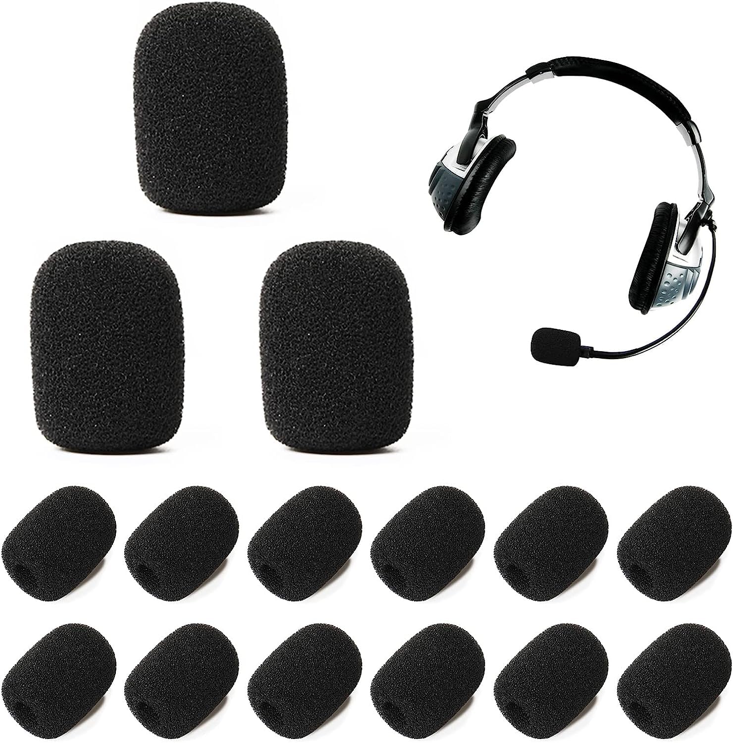 CareFlection Mini Microphone Windscreens Mic Foam Covers for Lapel Lavalier Headset miike, Studio - High Density Protection : No