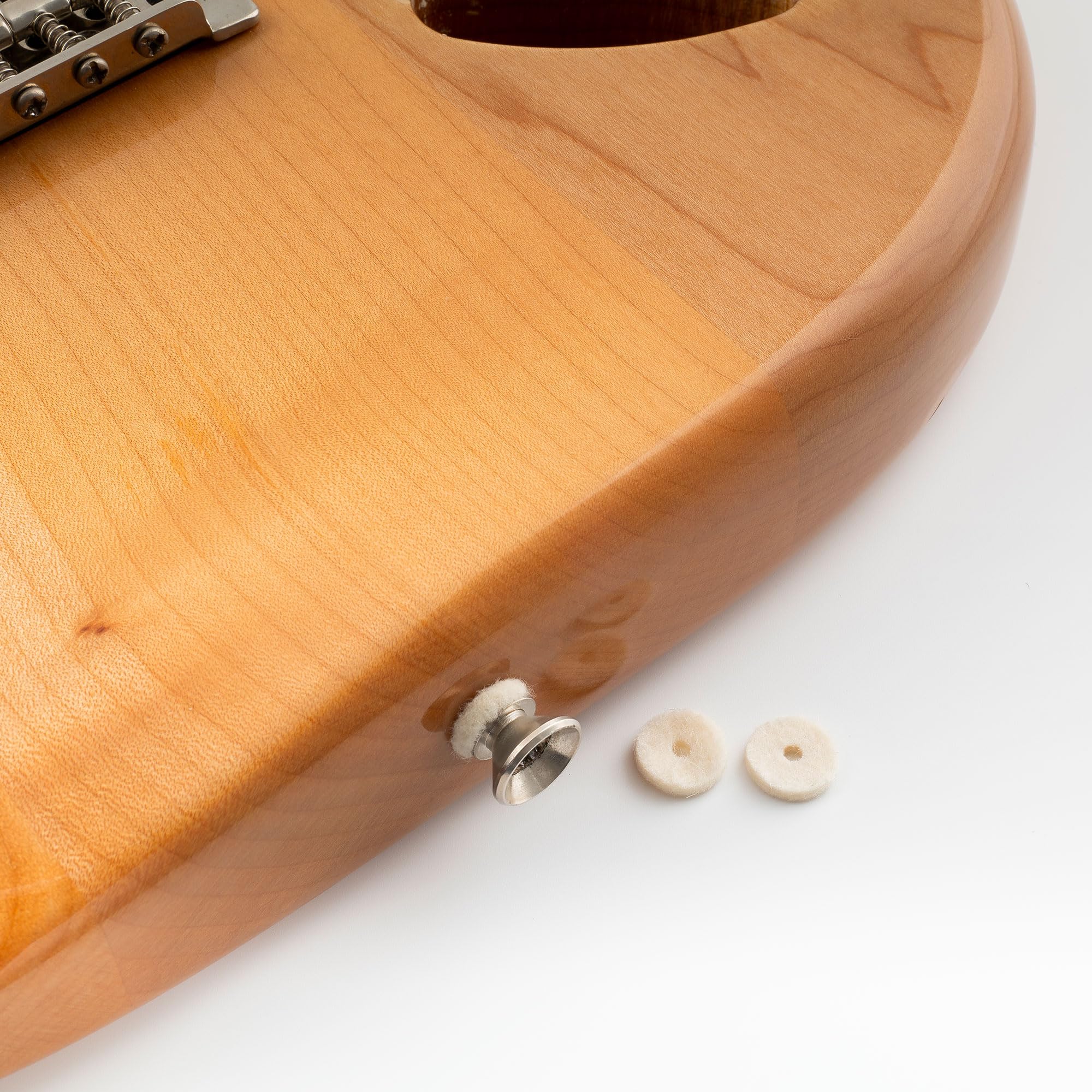 Musiclily Basic Guitar Strap Button Felt Washers, White (Set of 20)