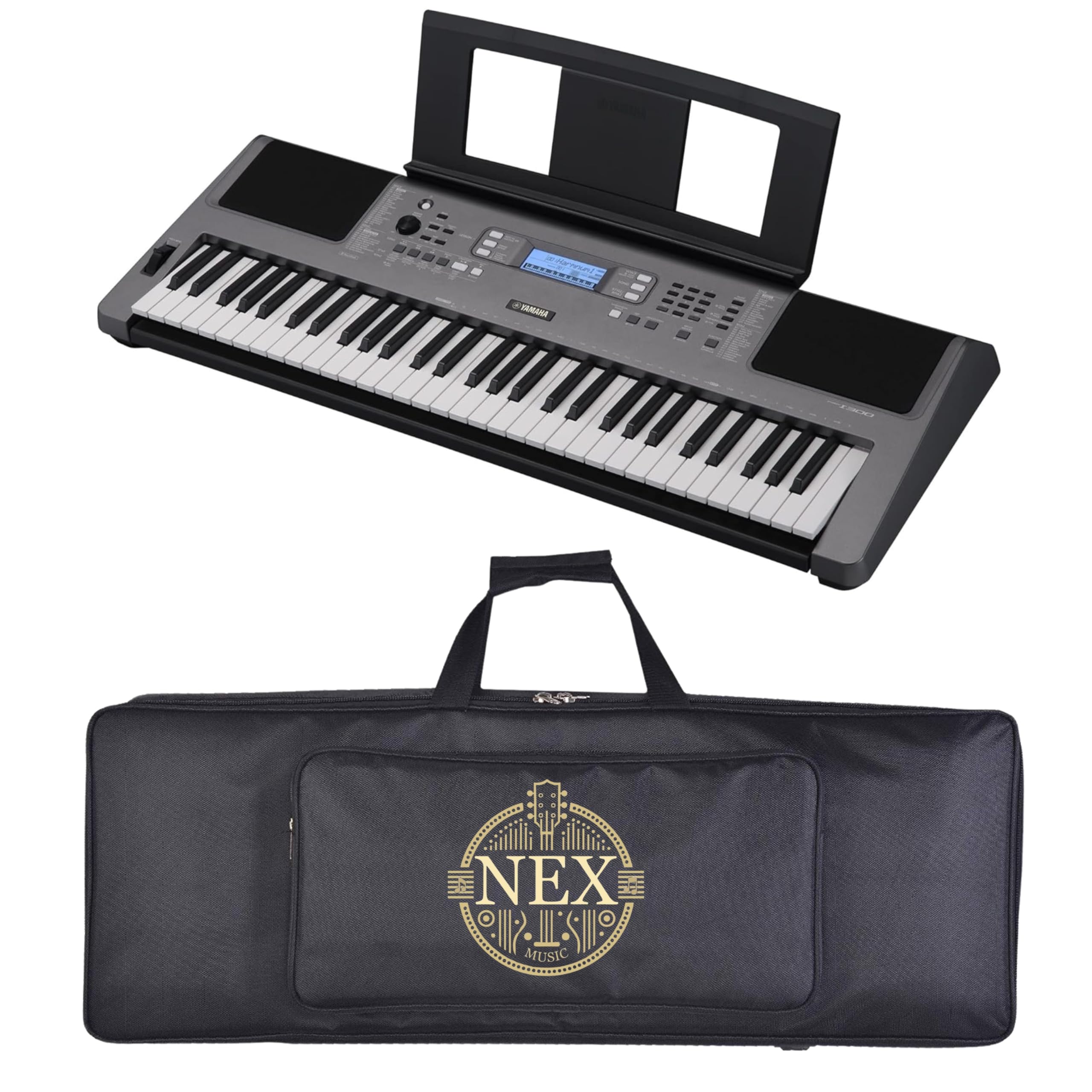 N E X Yamahaa PSR-I300 Portable Arranger Keyboard - 61 Keys, Professional Sounds, Rhythms & Recording Features for Performers, C
