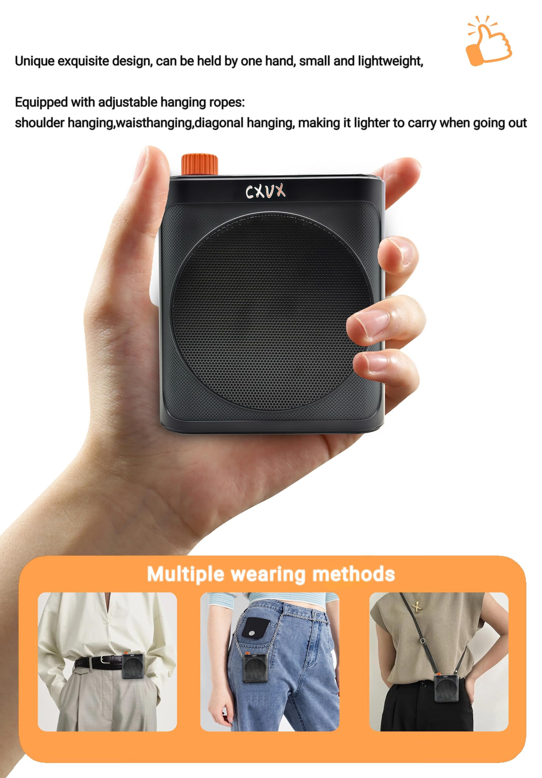 Wireless Voice Amplifier with Wireless Lavalier Microphone,Portable Speaker with Dual Lavalier Lapel Clip Bluetooth Microphone f