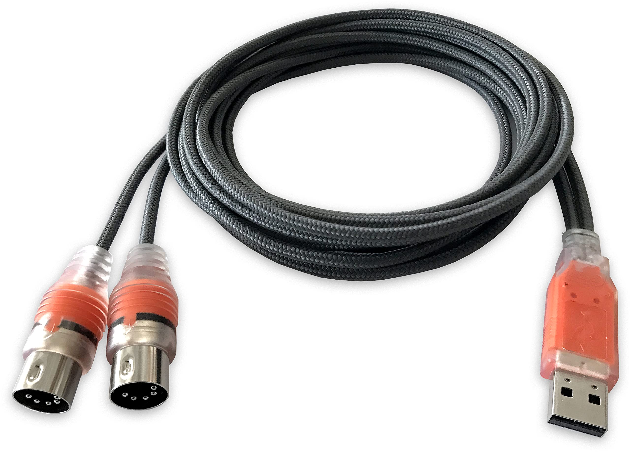 ESI MIDIMATE eX: 2m/6.5ft High-Speed USB MIDI Cable, Plug & Play USB to MIDI Interface Adapter with 32 Inputs or Outputs for Ext