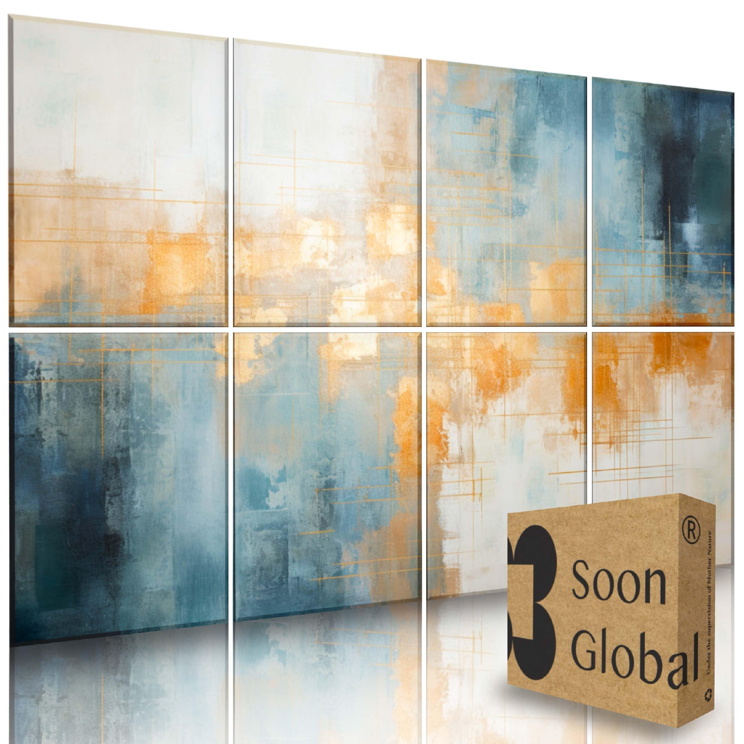 Soon Global 8-Pack Acoustical Wall Panels, 48 X 32 Inches Art Acoustic Panels, Decorative Acoustic Panels, Acoustic Wall Panels,