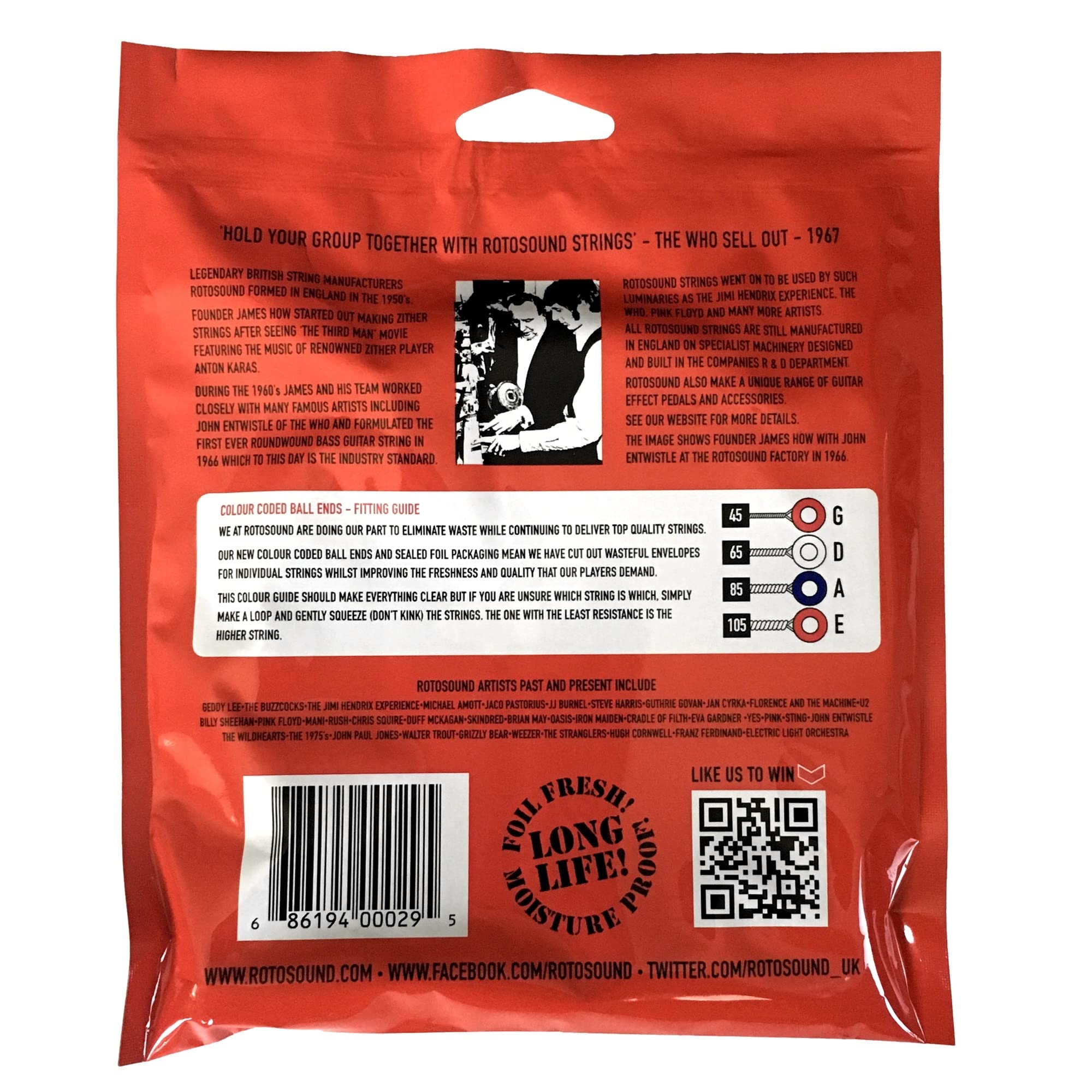 Rotosound RS77LD Jazz Bass Strings