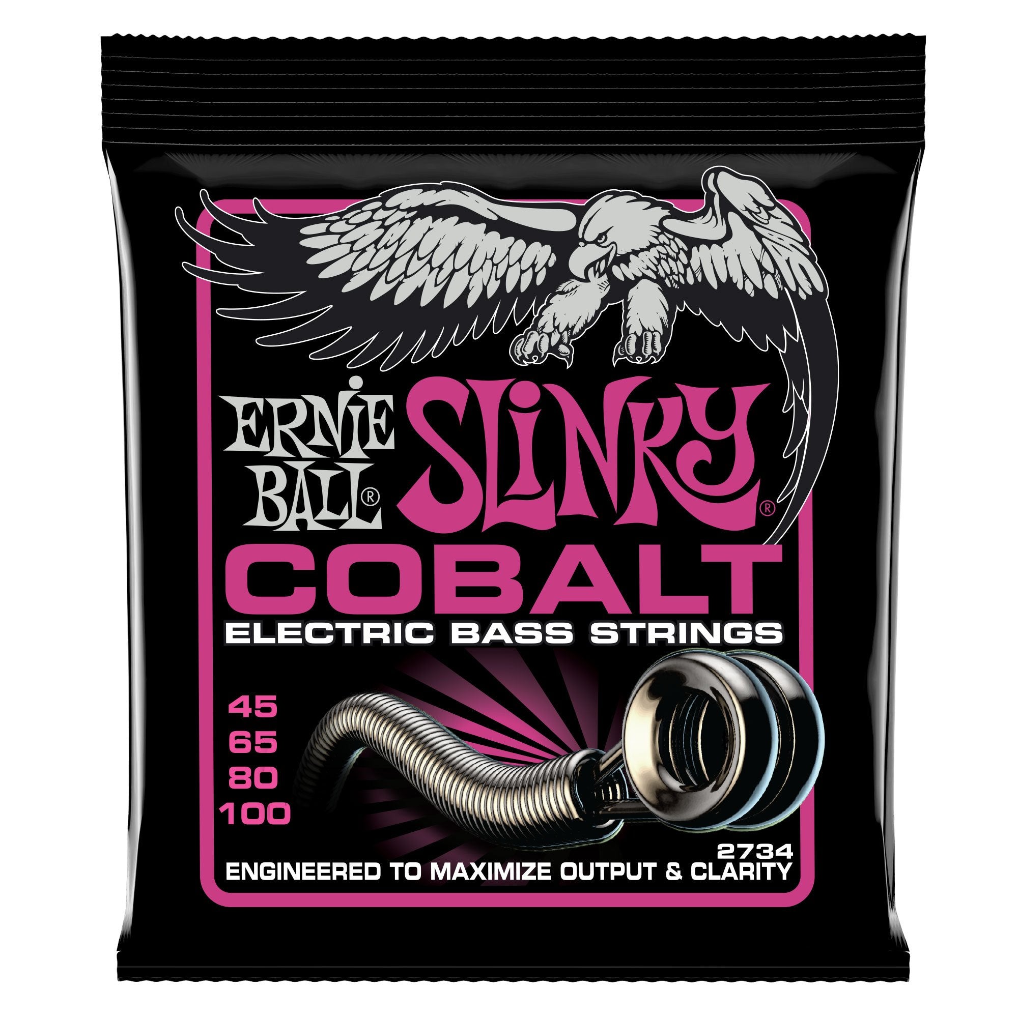 Ernie Ball Super Slinky Cobalt Bass Guitar Strings, 45-100 Gauge (P02734)
